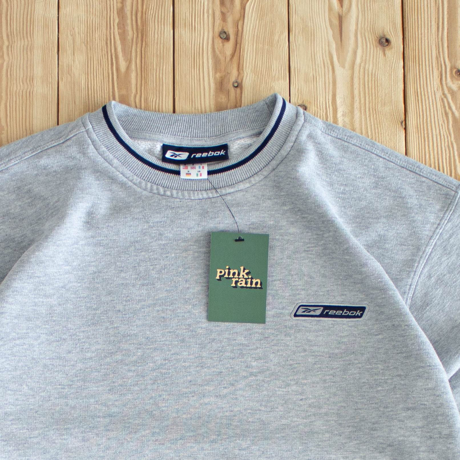 (M/L) Reebok Vintage Embroidered Sweatshirt Gray