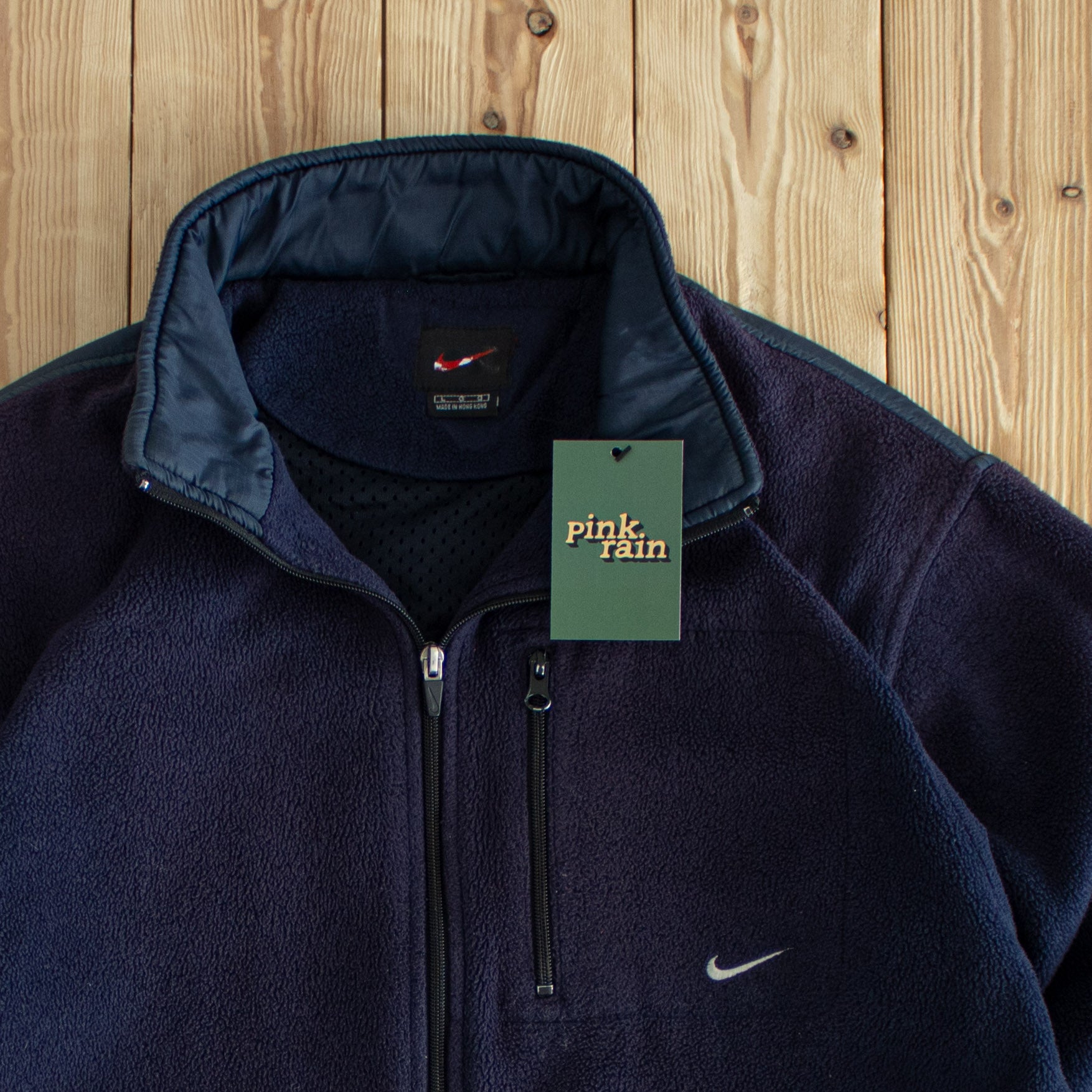 (L) Nike Vintage Embroidered Fleece Quarter-Zip Blue
