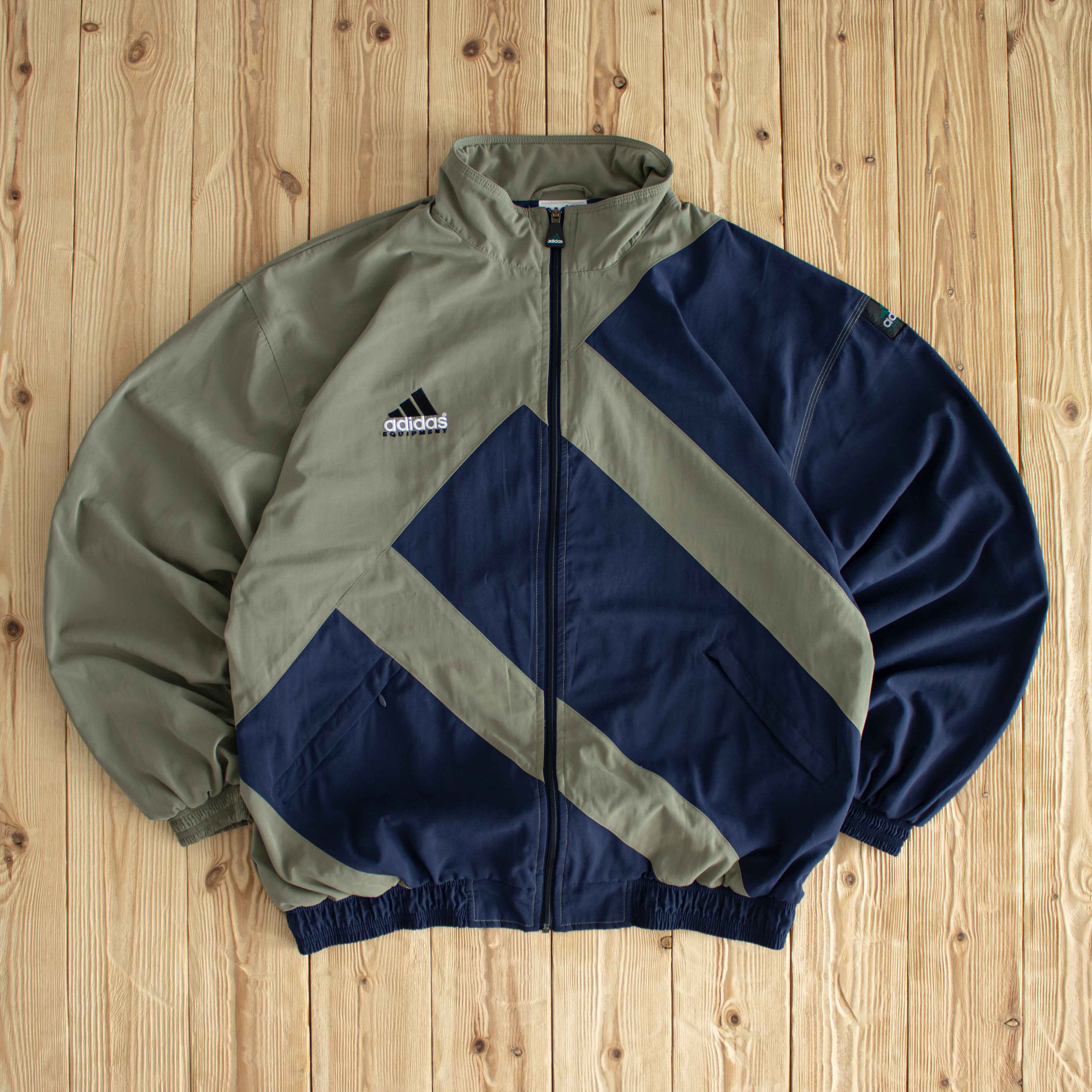 (L/XL) Adidas Equipment Vintage Embroidered Jacket Blue/Beige