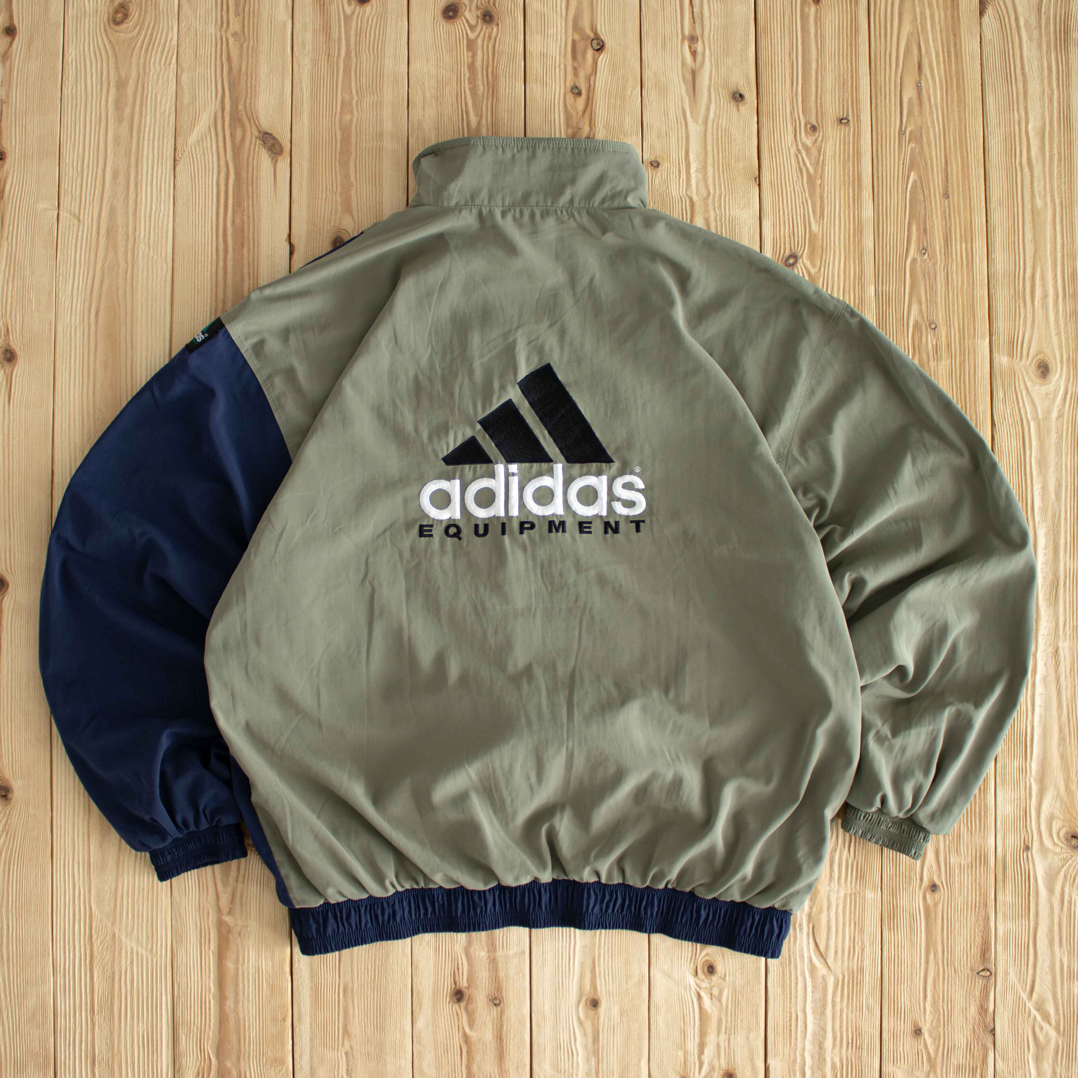 (L/XL) Adidas Equipment Vintage Embroidered Jacket Blue/Beige
