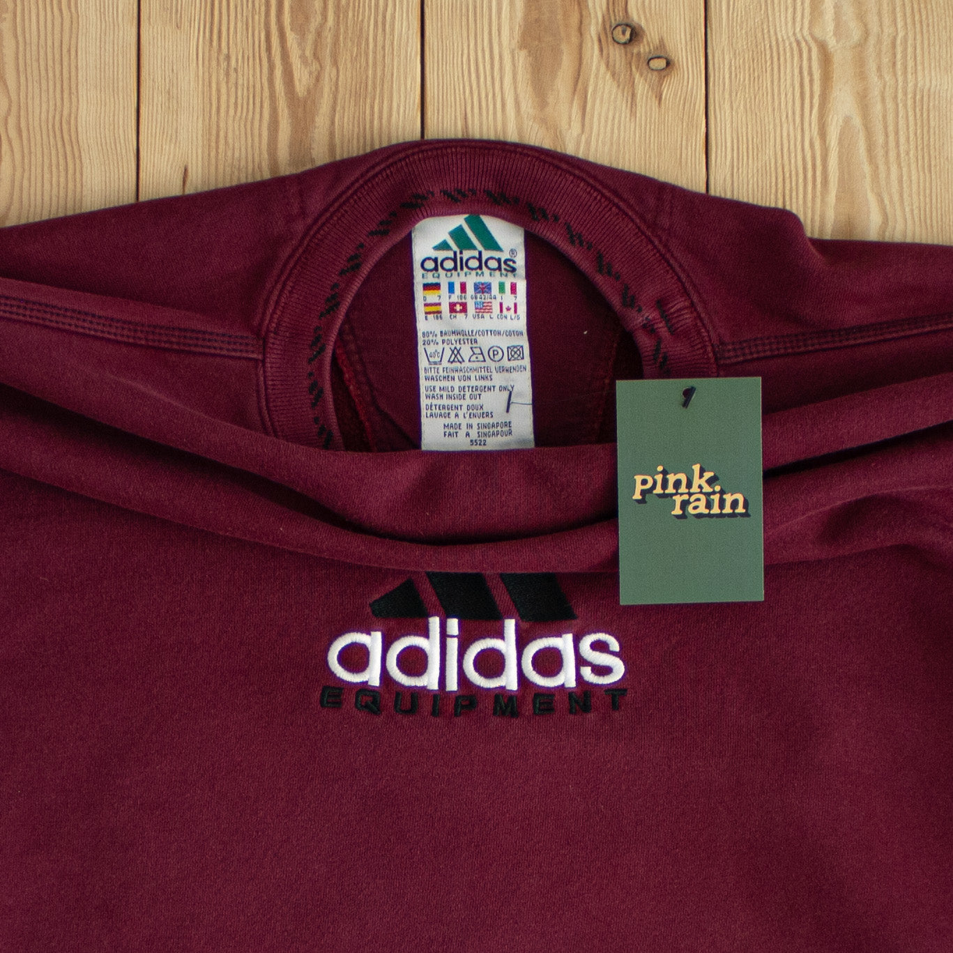 (M) Adidas Equipment Vintage Embroidered Sweatshirt Burgundy