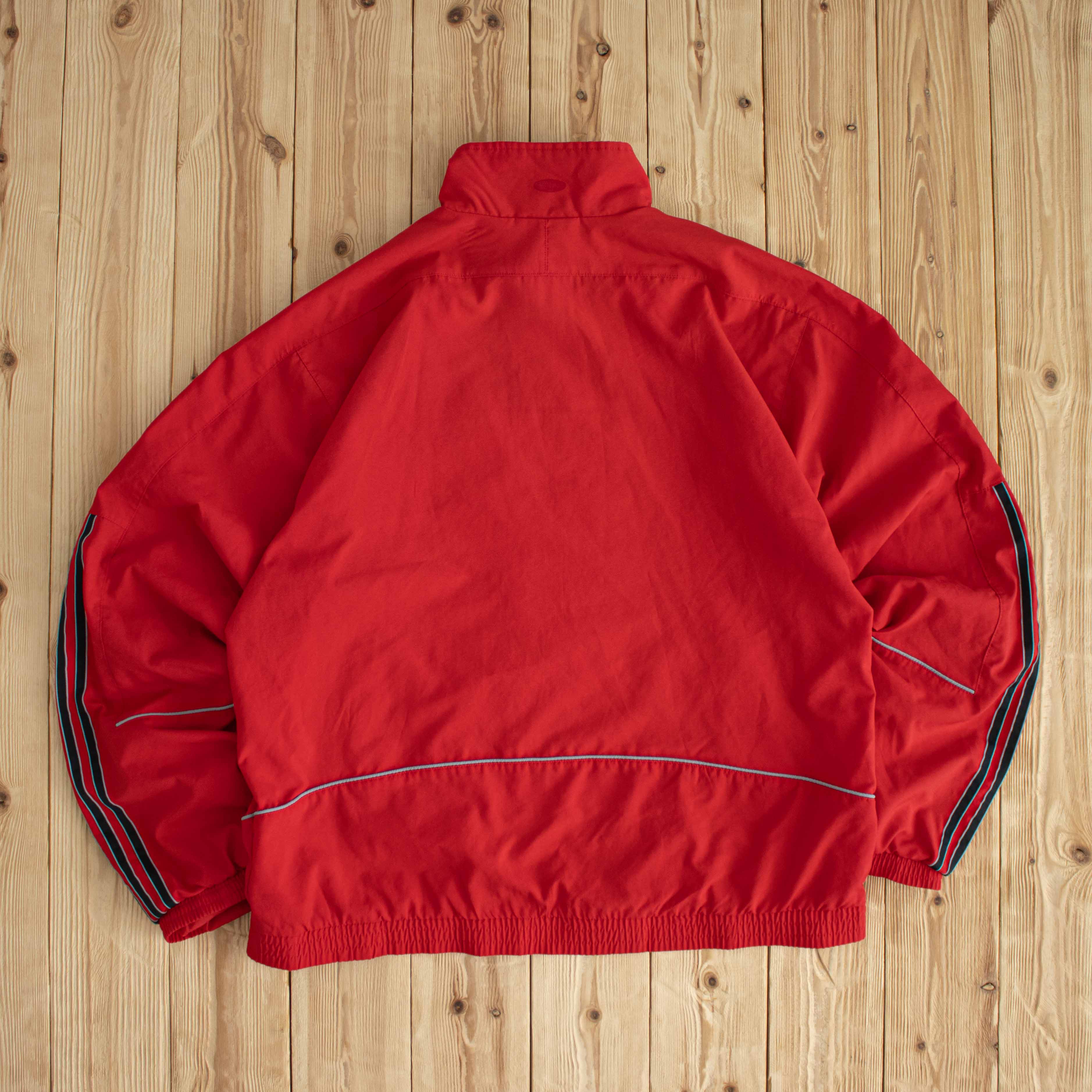 (L) Adidas Vintage Embroidered Jacket Red