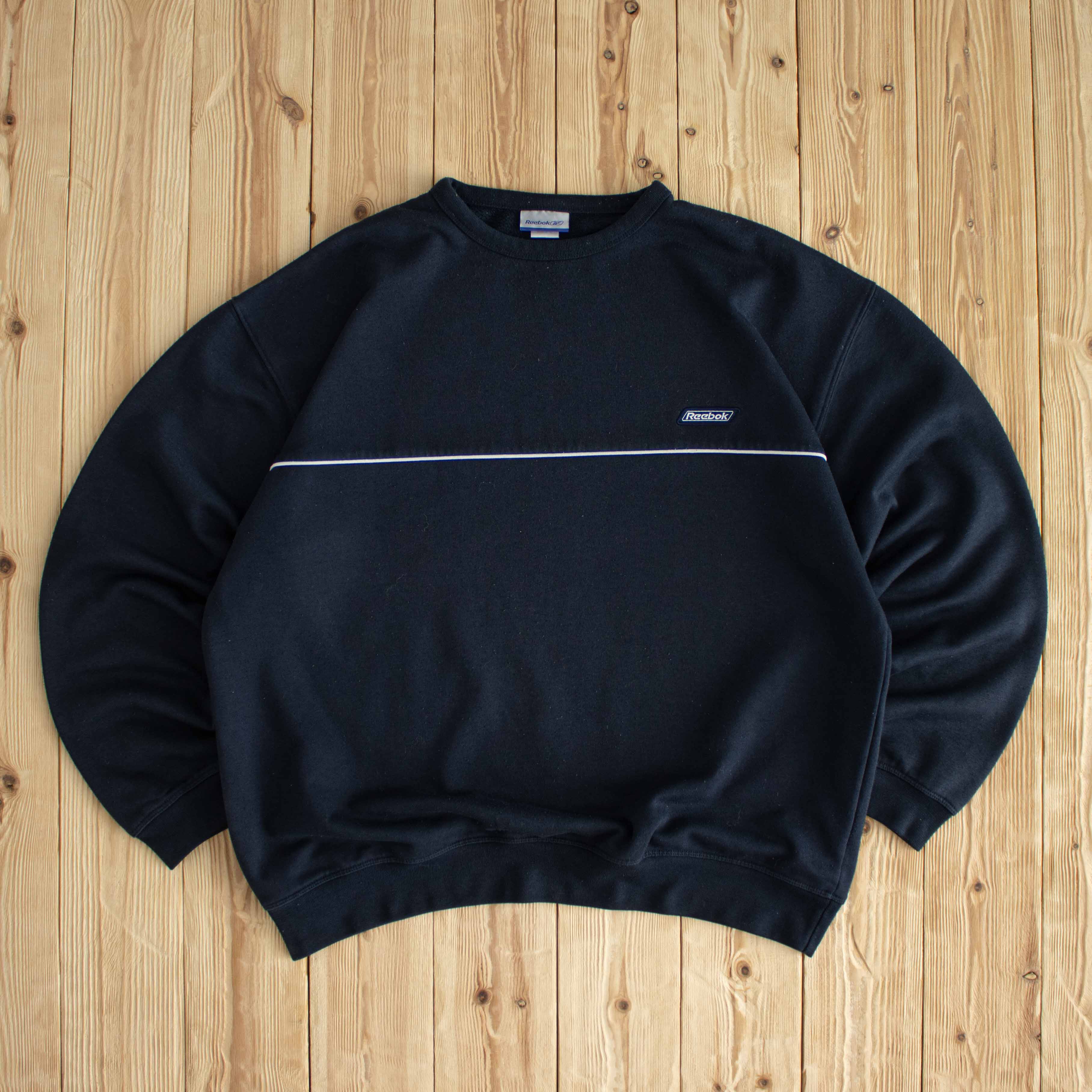 (L/XL) Reebok Vintage Embroidered Sweatshirt Blue