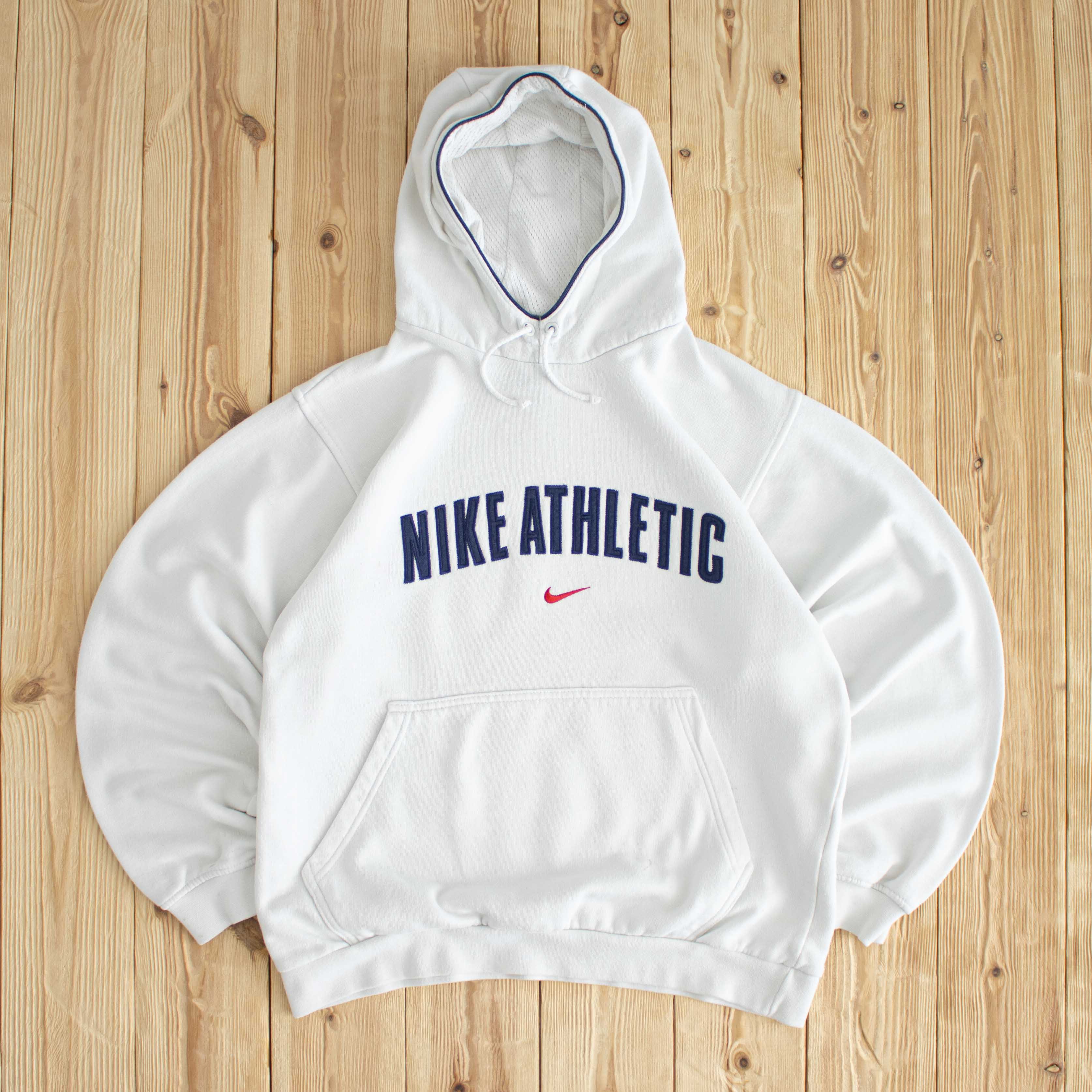 (S) Nike Athletic Vintage Embroidered Hoodie White
