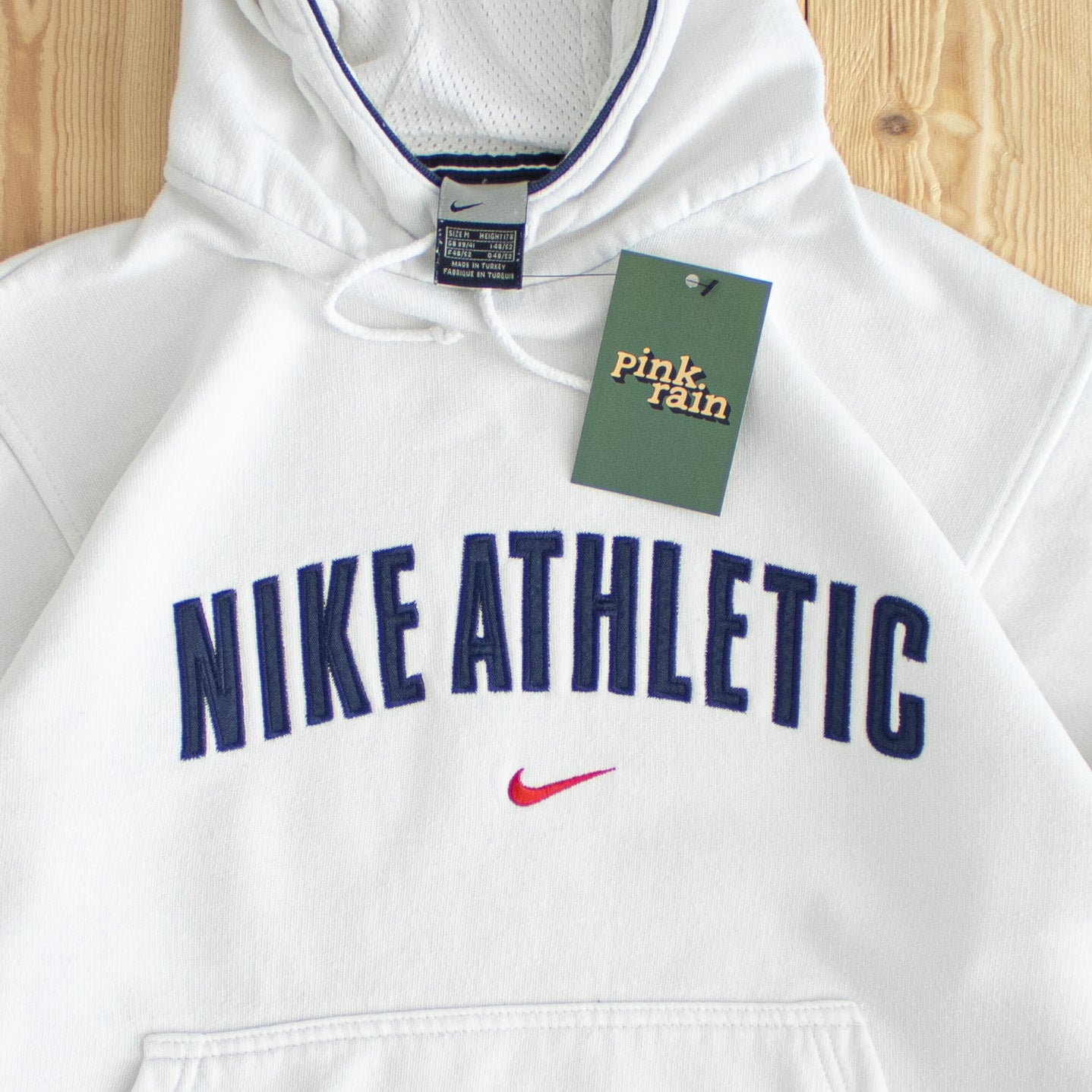 (S) Nike Athletic Vintage Embroidered Hoodie White