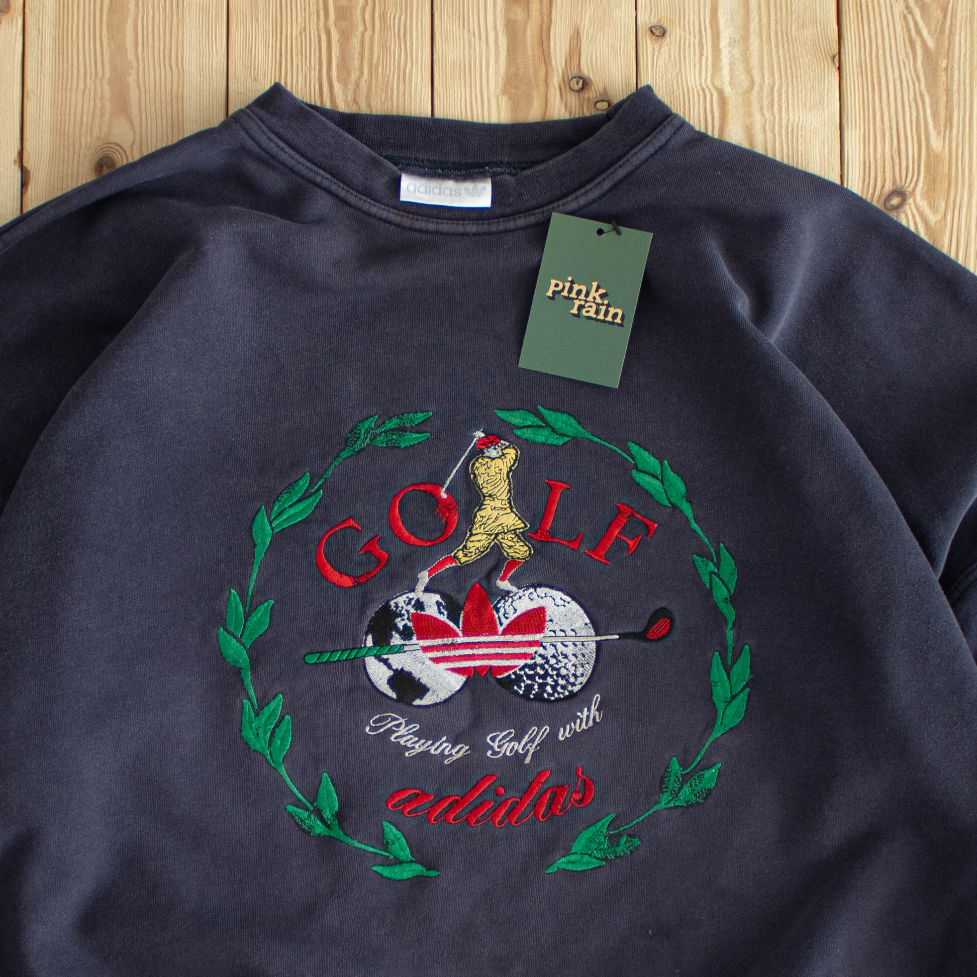 (L) Adidas Golf Vintage Embroidered Sweatshirt Blue