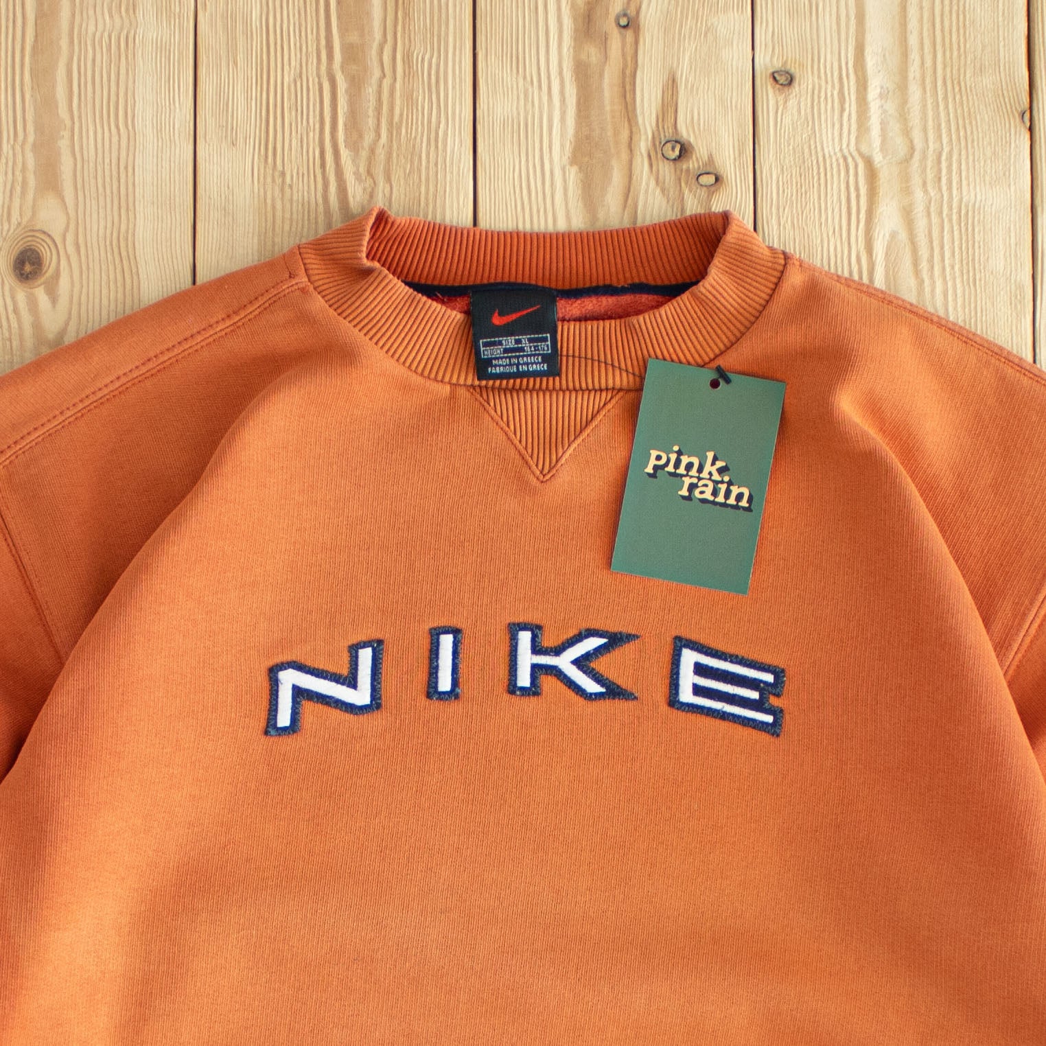 (S) Nike Spell Out Vintage Embroidered Sweatshirt Orange