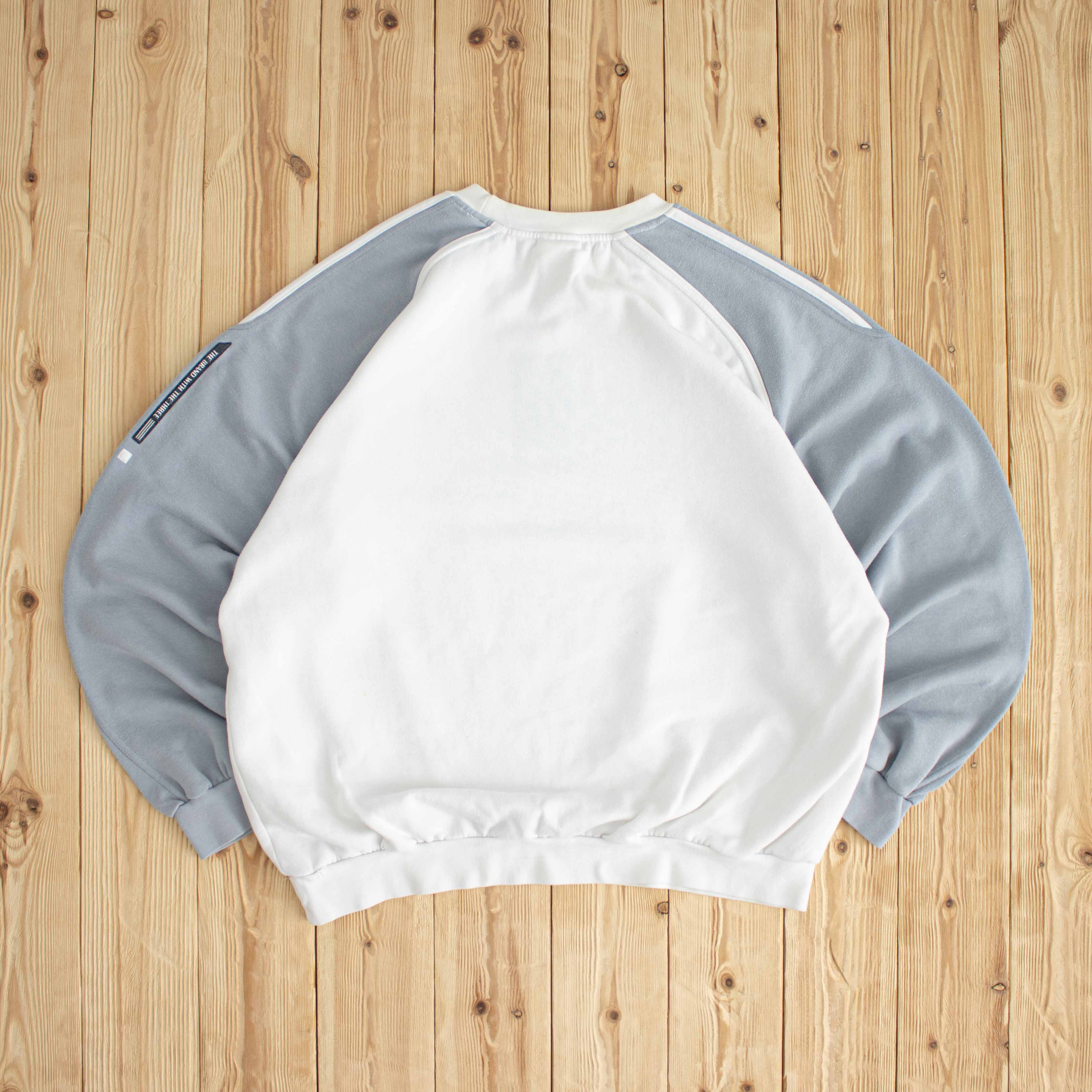 (XL) Adidas Vintage Essential Embroidered Sweatshirt White