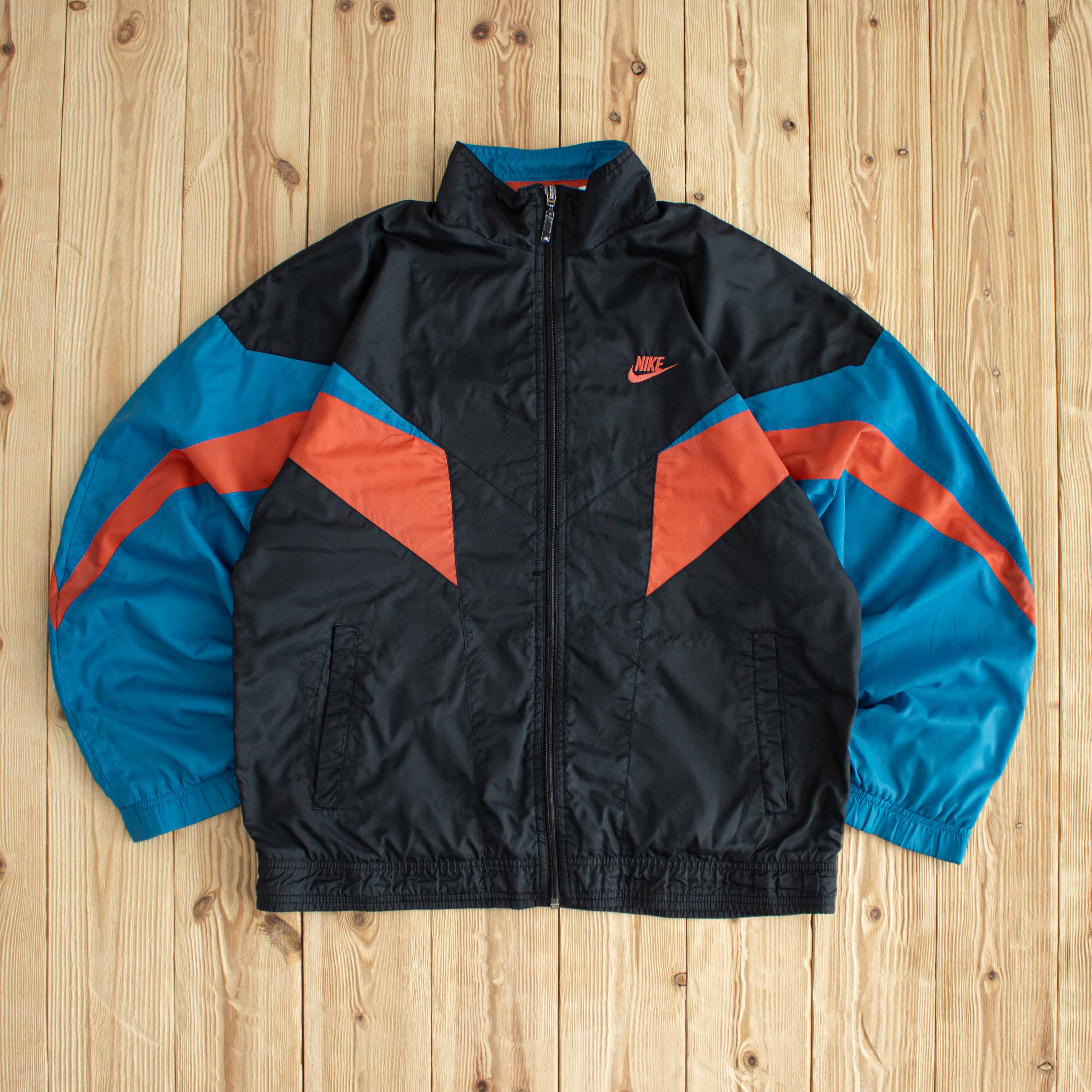 (S) Nike Swoosh Vintage Embroidered Jacket Black