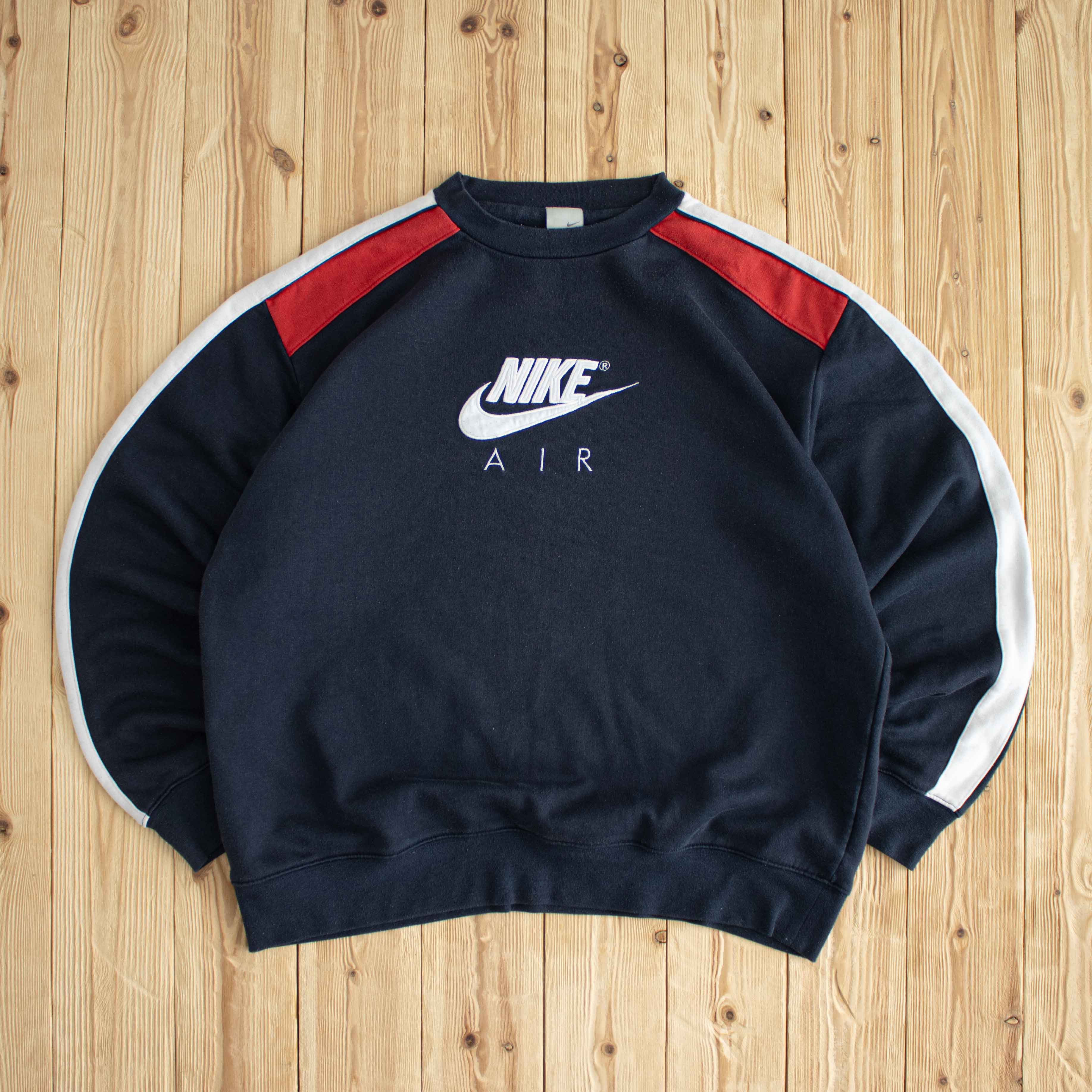 (L/XL) Nike Air Vintage Embroidered Sweatshirt Blue