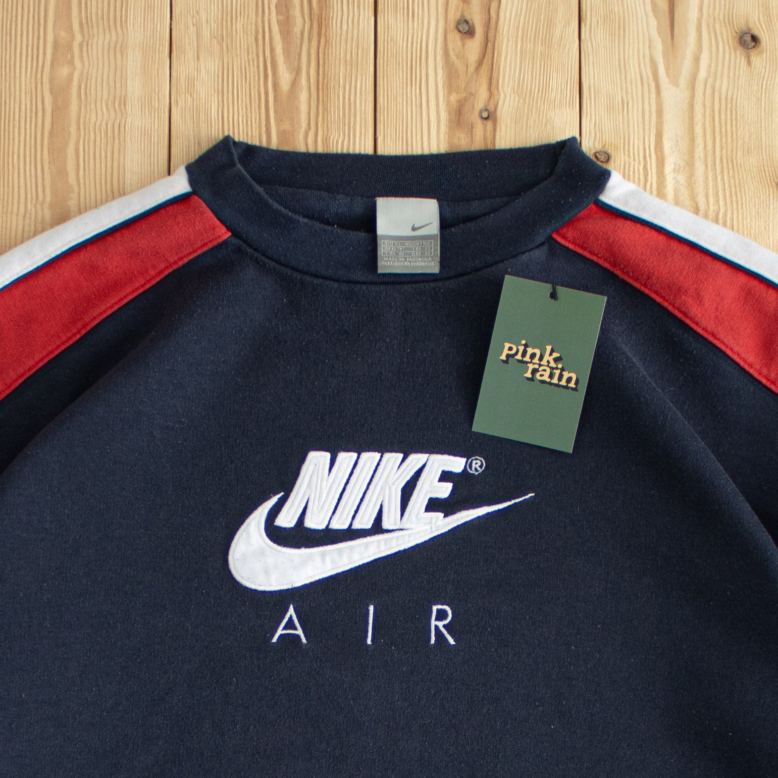 (L/XL) Nike Air Vintage Embroidered Sweatshirt Blue
