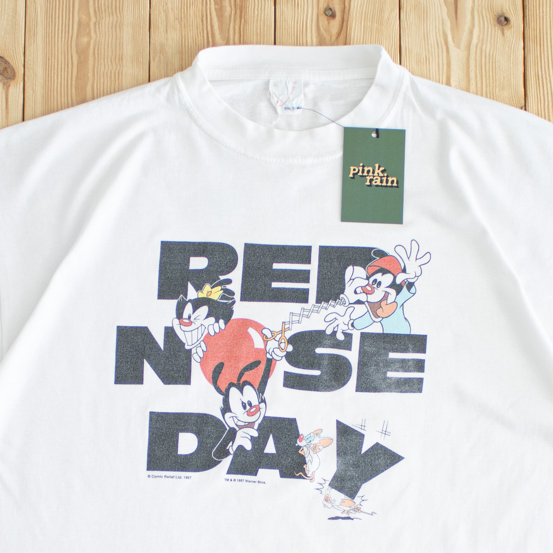 (L/XL) 1997 Warner Bros Red Nose Day Vintage T-Shirt White