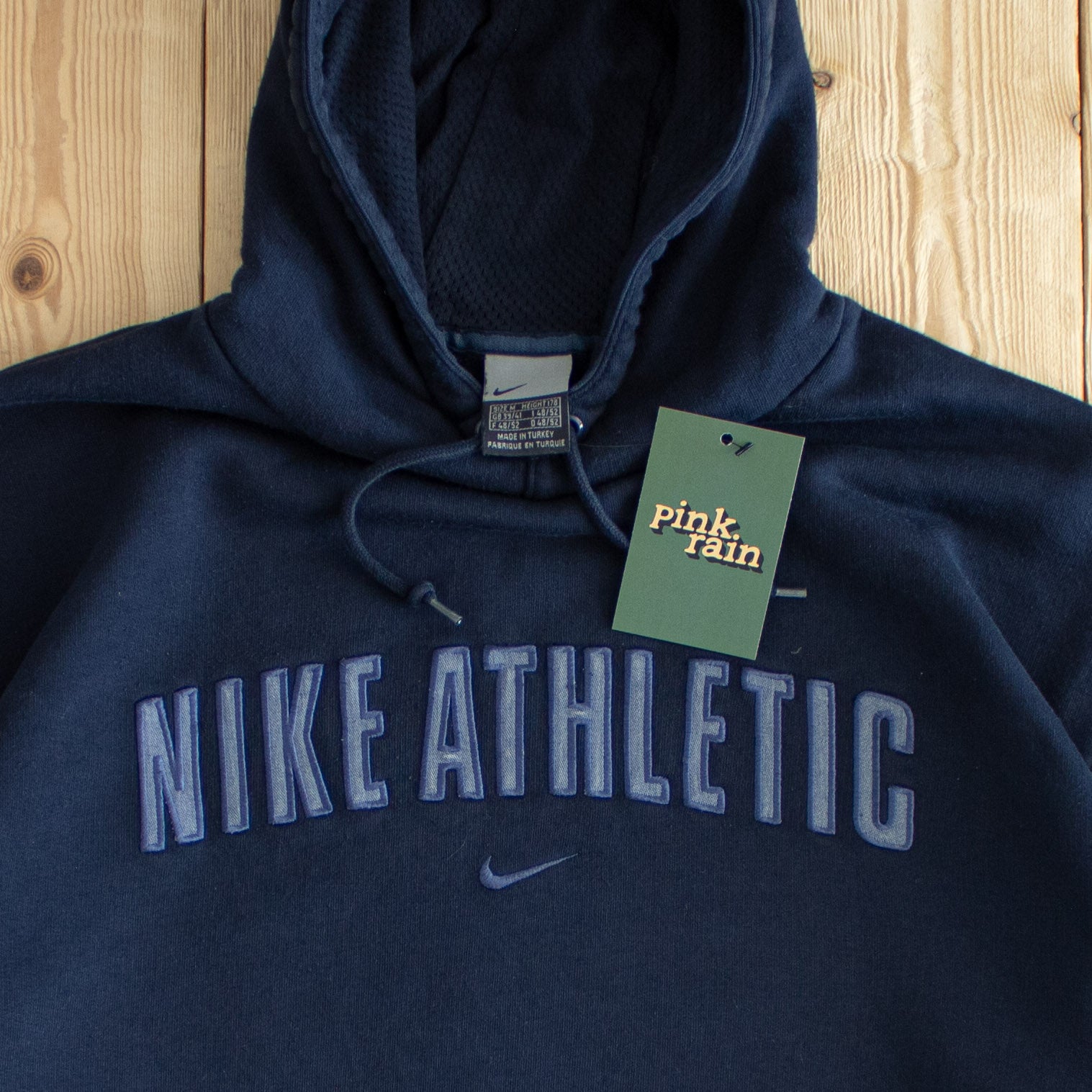 (L) Nike Athletic Vintage Embroidered Hoodie Blue