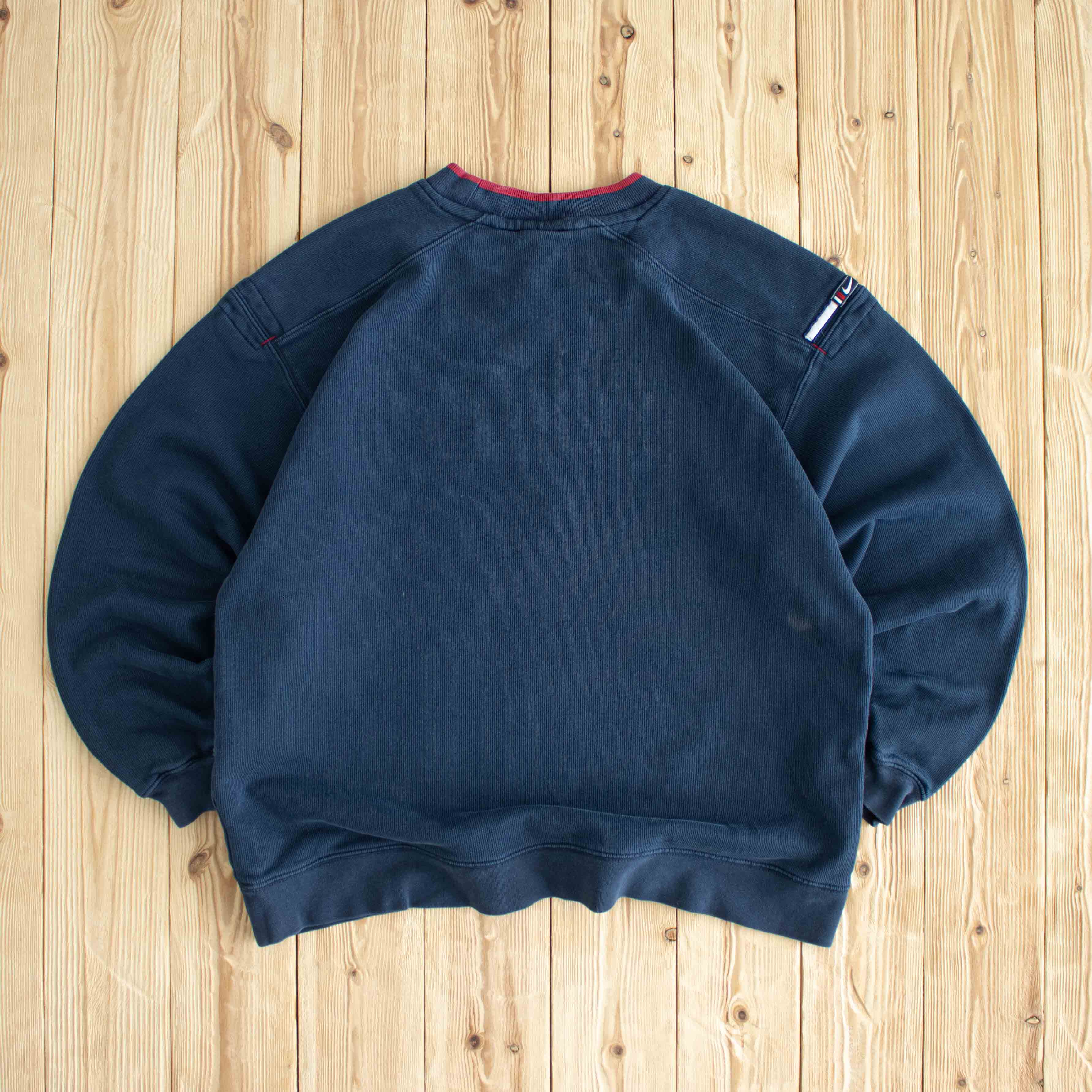 (M/L) Nike Spell Out Vintage Embroidered Sweatshirt Blue