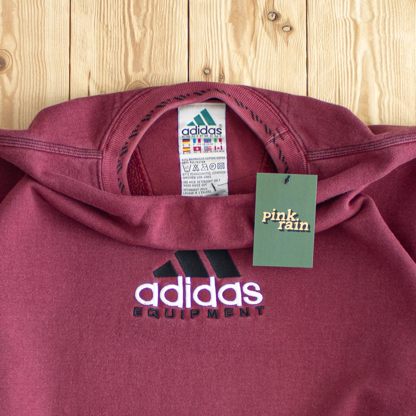 (M) Adidas Equipment Vintage Embroidered Sweatshirt Burgundy