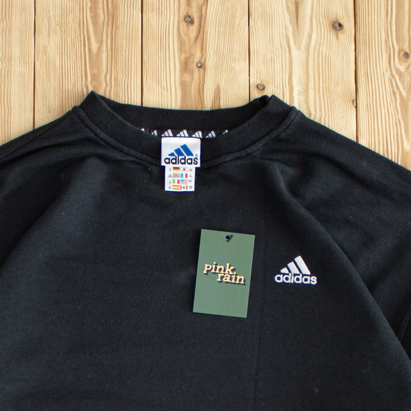 (XL) Adidas Vintage Essential Embroidered Sweatshirt Black