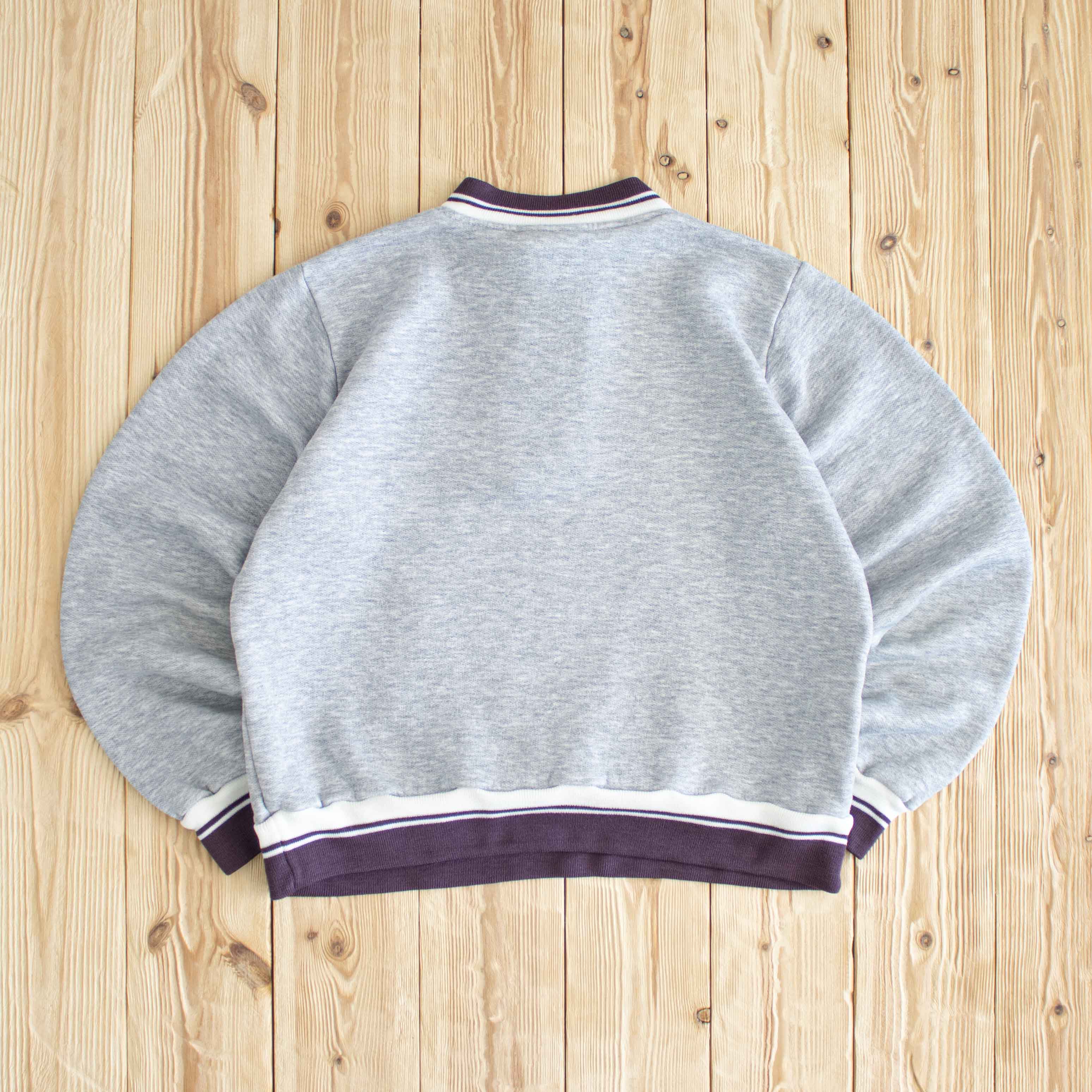 (XS) Nike Vintage Embroidered Button Up Sweatshirt Gray