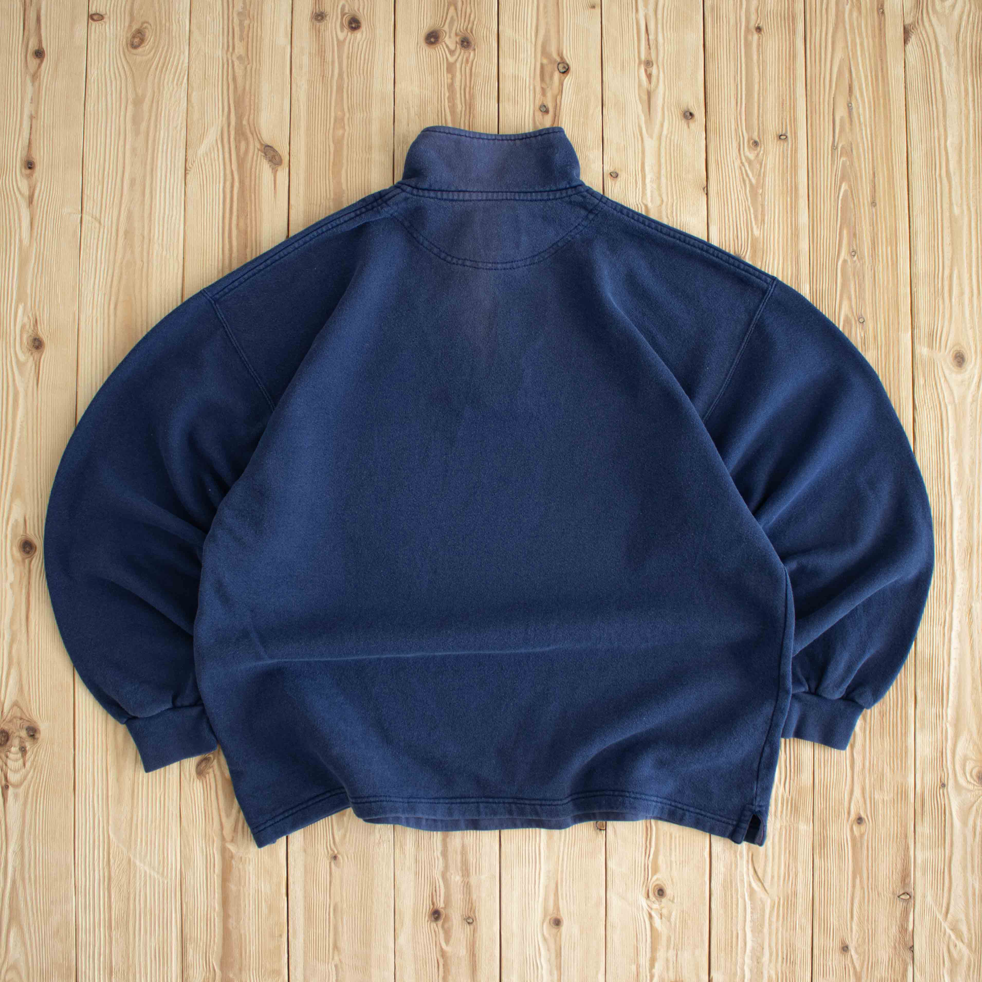 (L) Nike Vintage Essential Embroidered Quarter-Zip Blue
