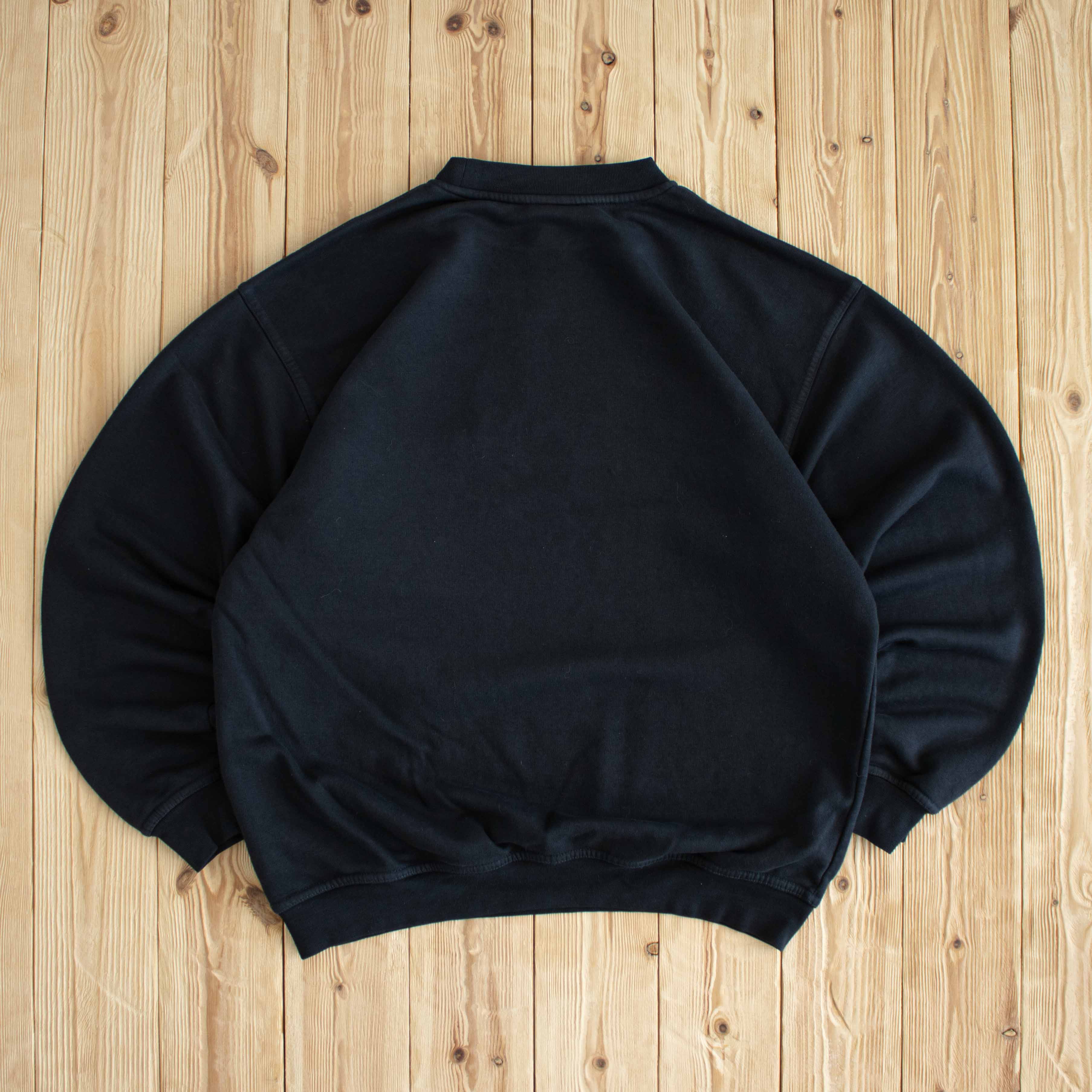 (L/XL) Adidas Logo Vintage Embroidered Sweatshirt Black