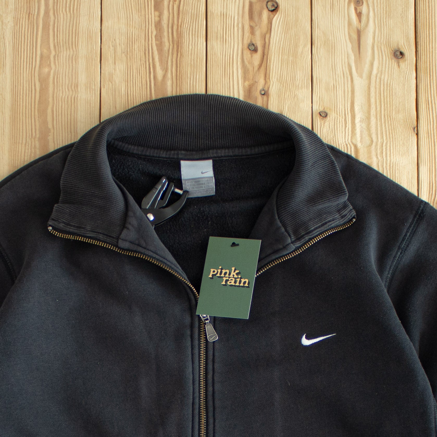 (M) Nike Vintage Essential Embroidered Full-Zip Sweatshirt Black