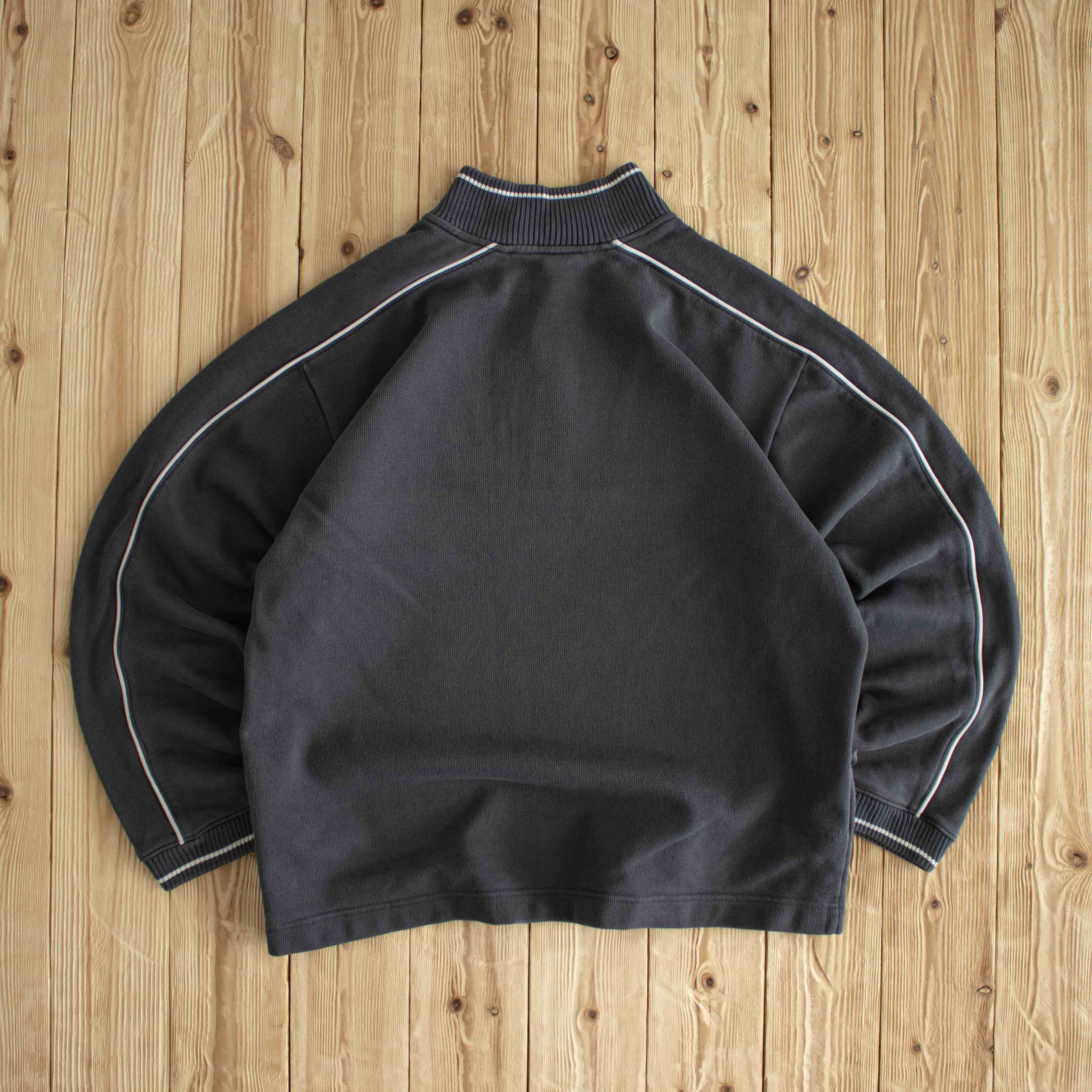 (M/L) Nike Vintage Embroidered Full-Zip Sweatshirt Gray
