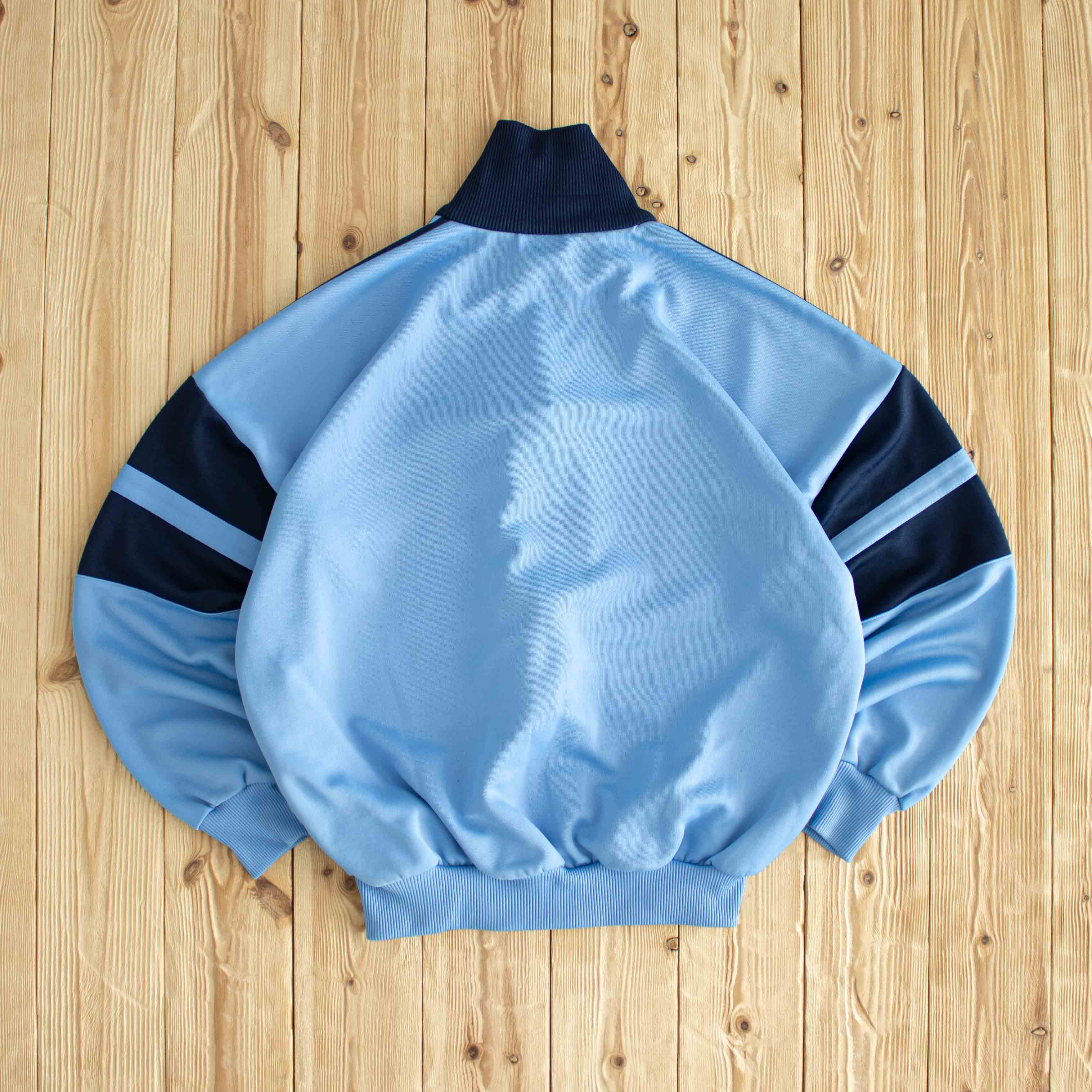 (M) Adidas Vintage Essential Embroidered Full-Zip Sweatshirt Blue