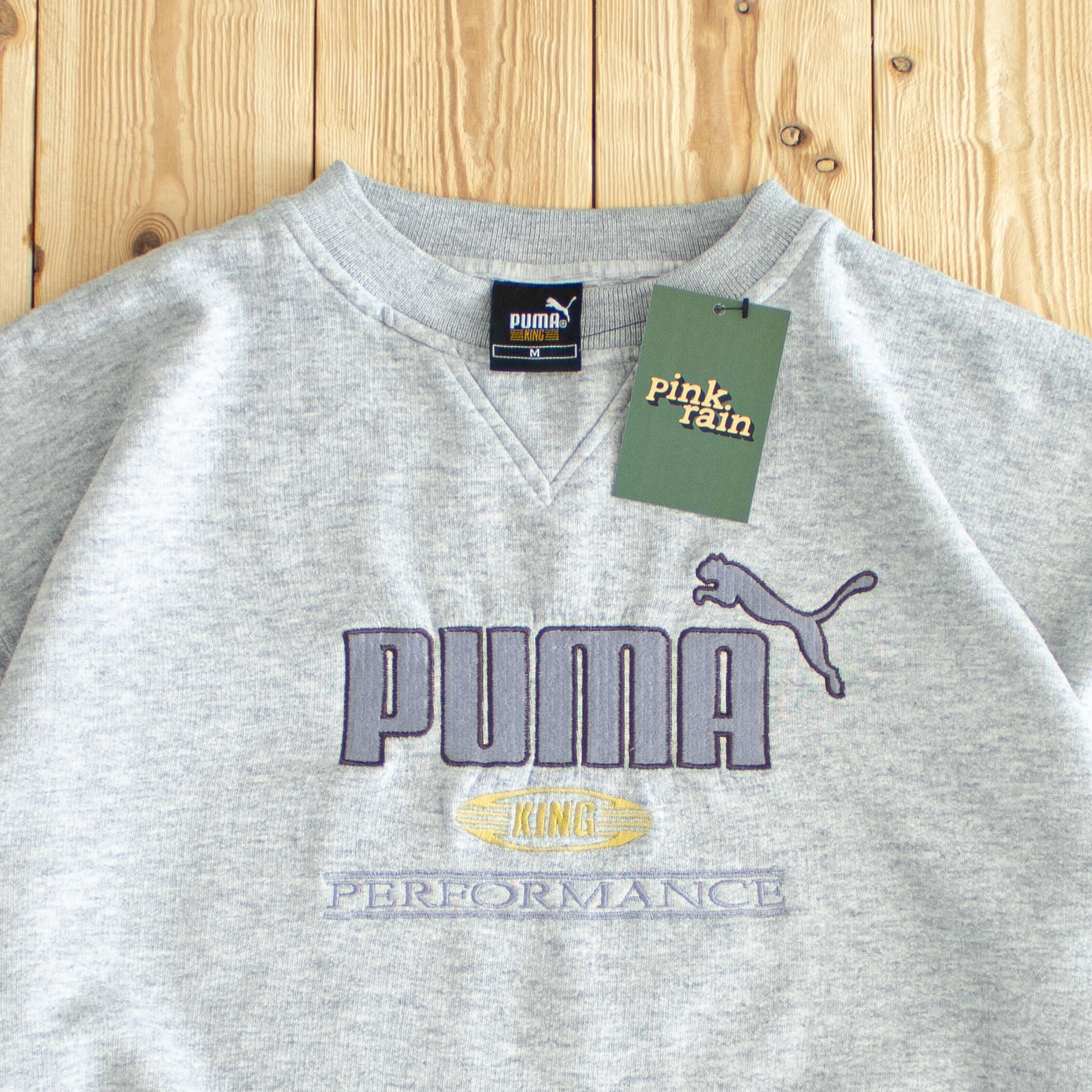 (M) Puma King Performance Vintage Embroidered Sweatshirt Gray