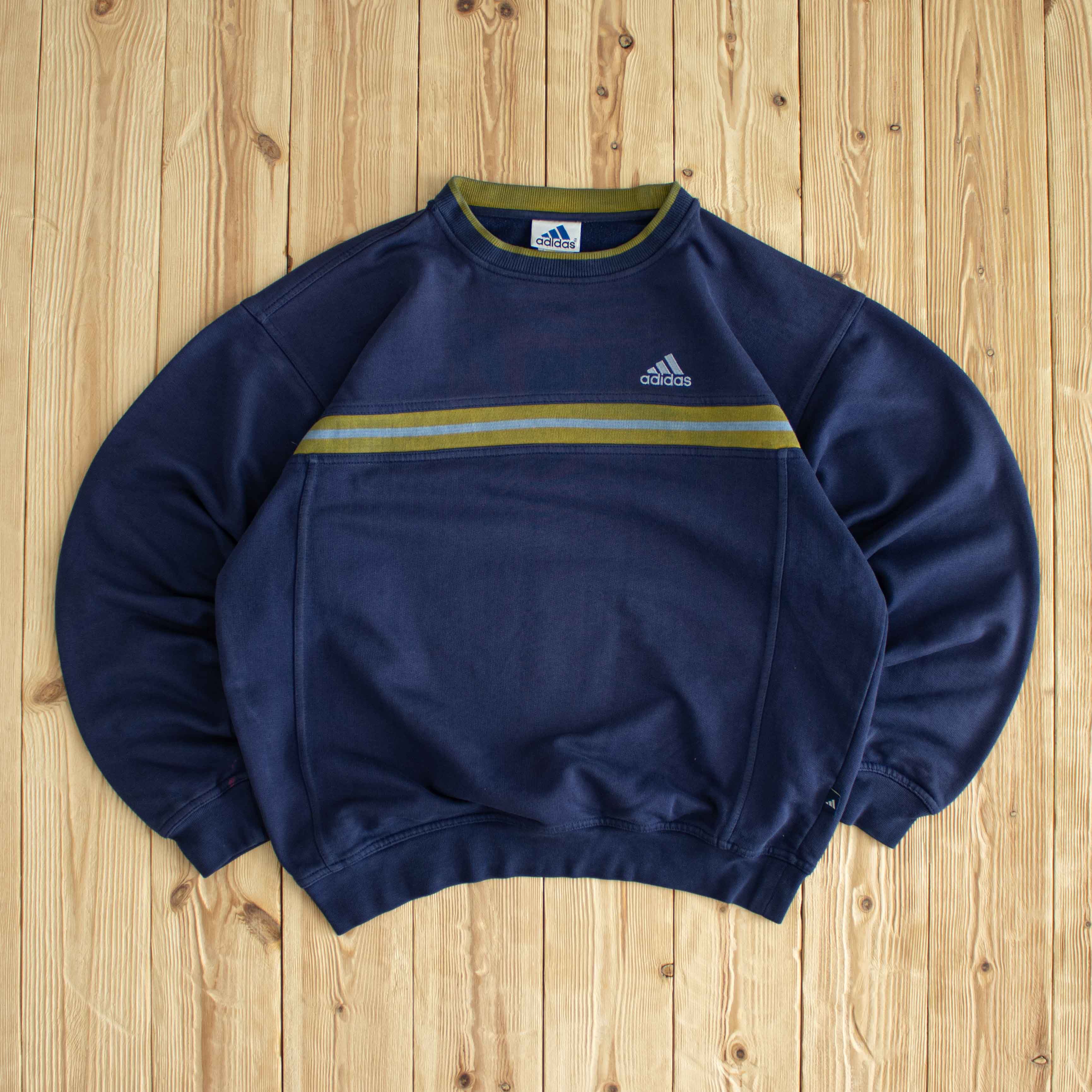 (M) Adidas Vintage Essential Embroidered Sweatshirt Blue