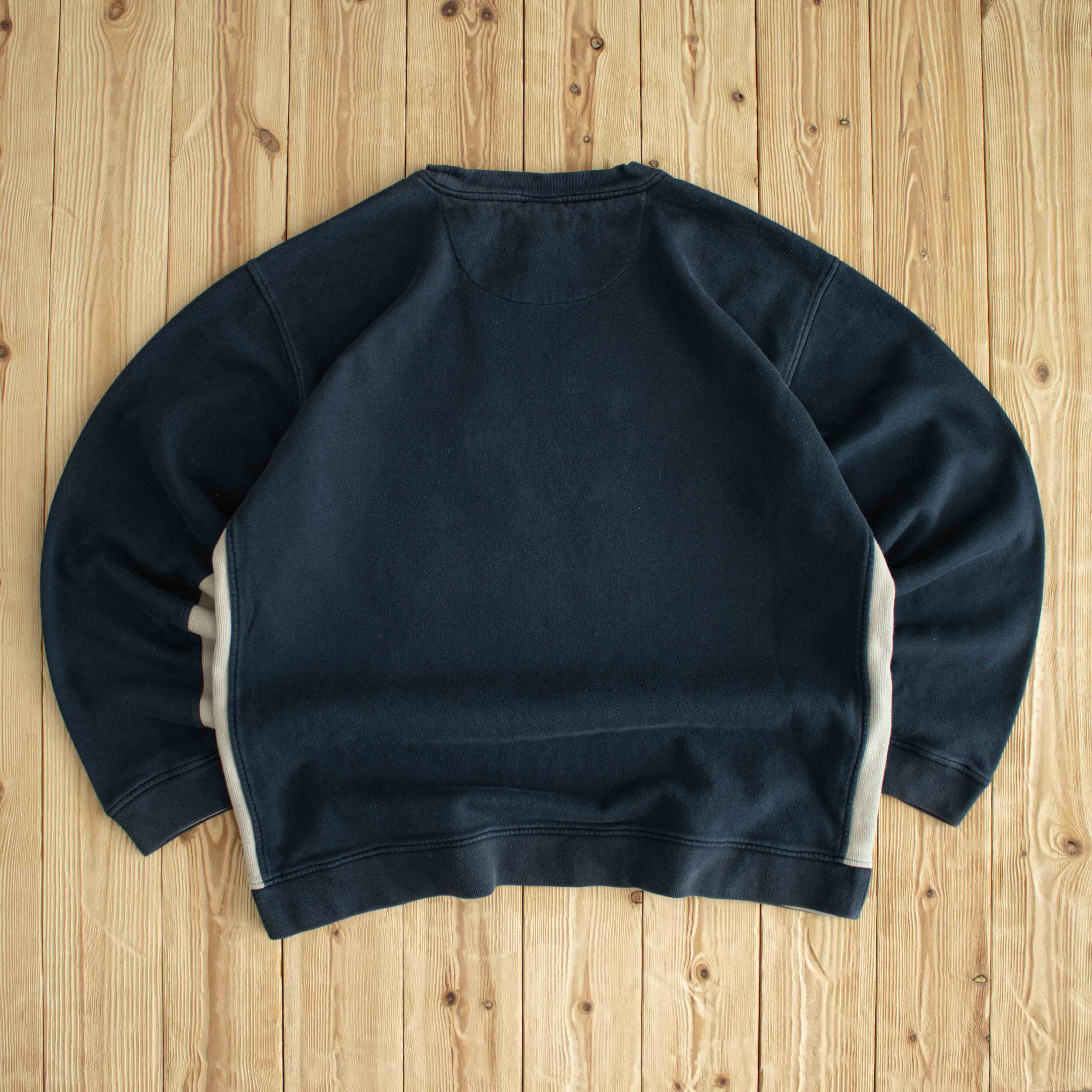 (L/XL) Nike Spell Out Vintage Embroidered Sweatshirt Blue