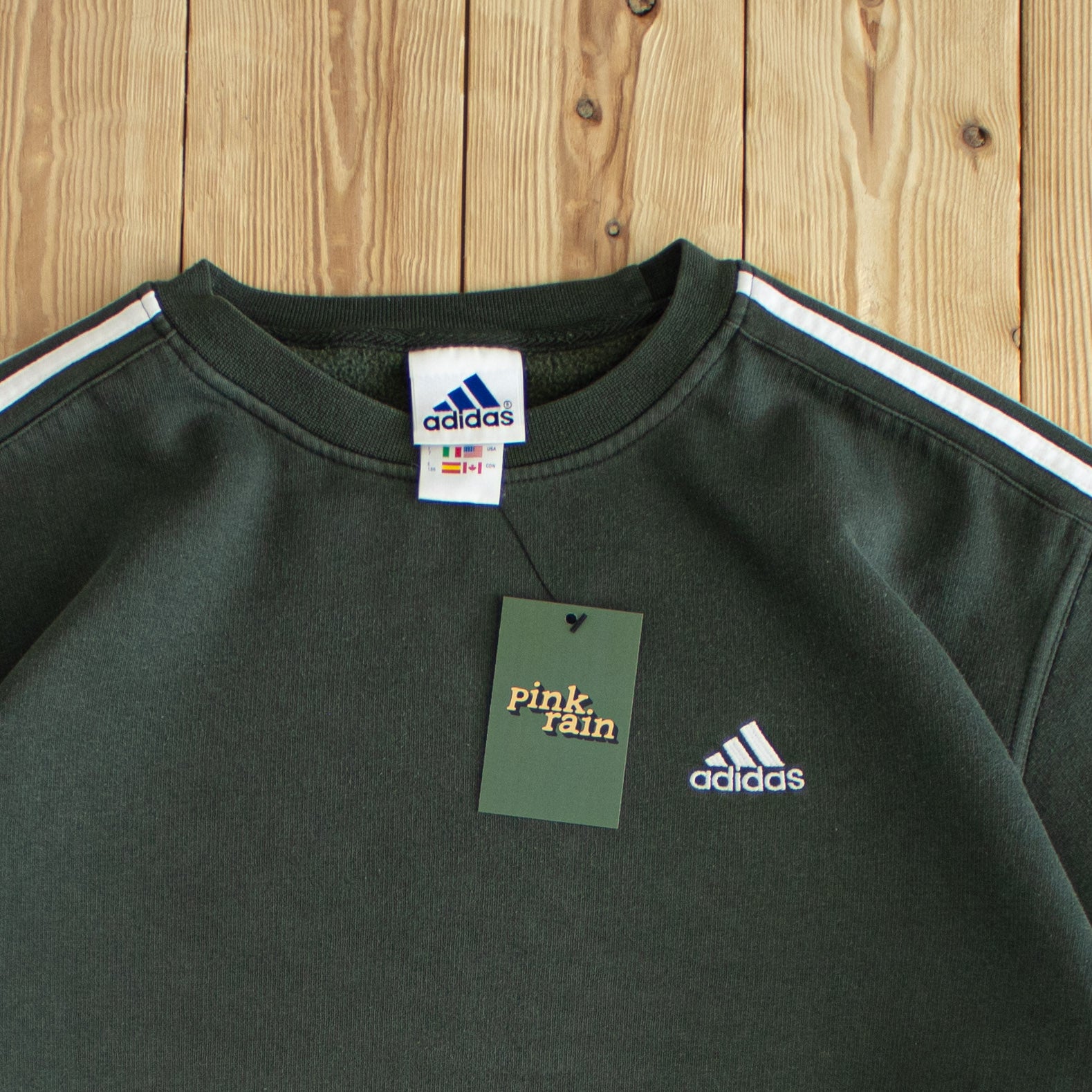 (L) Adidas Vintage Essential Embroidered Sweatshirt Green