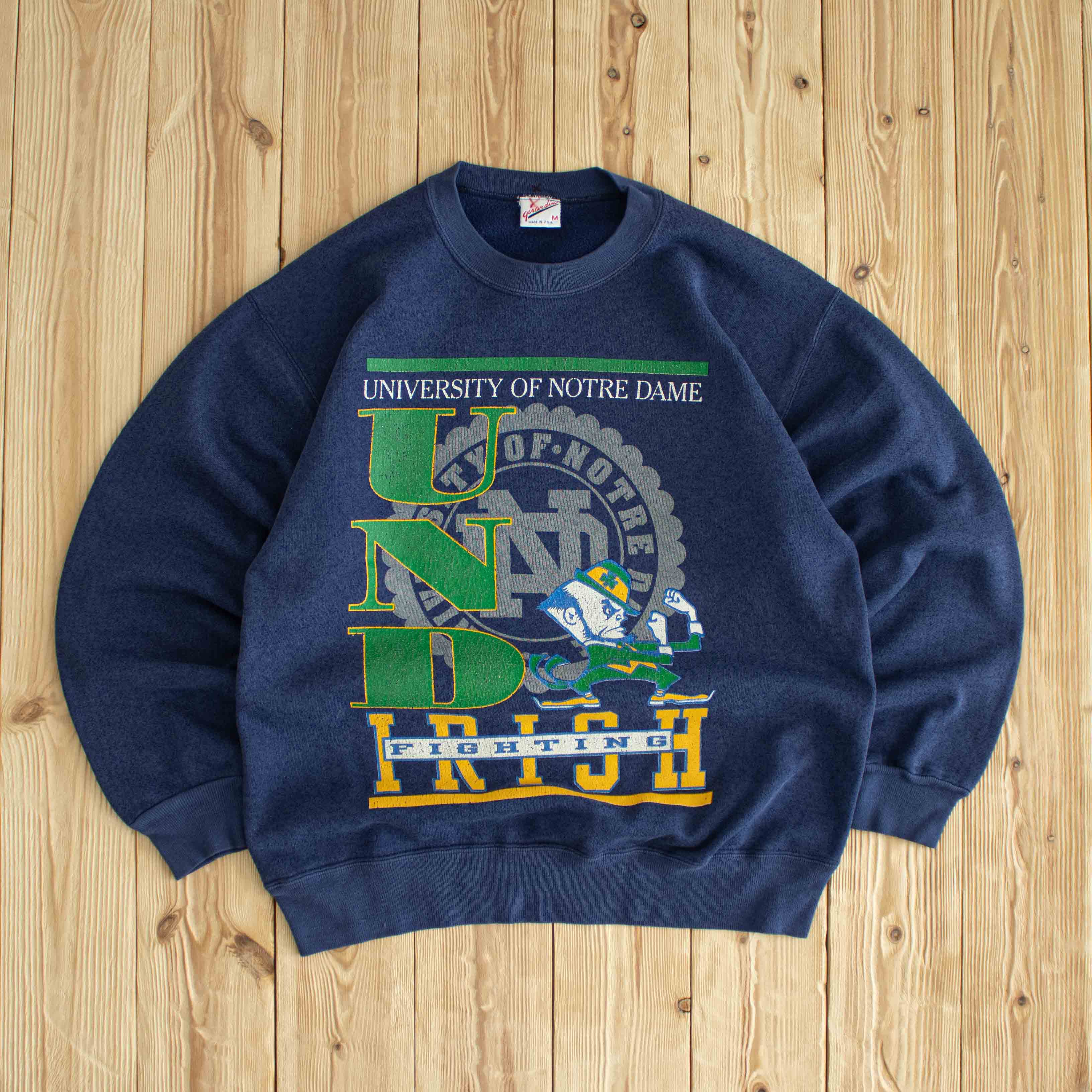 (S) Notre Dame Fighting Irish University Vintage Sweatshirt Blue