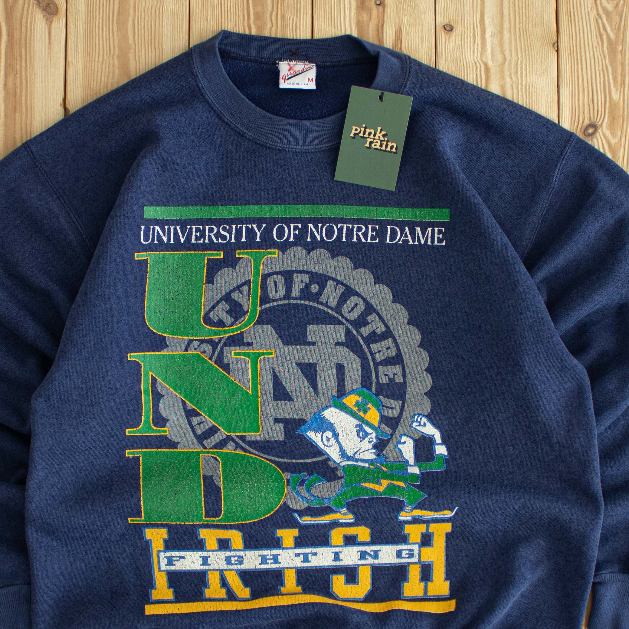 (S) Notre Dame Fighting Irish University Vintage Sweatshirt Blue