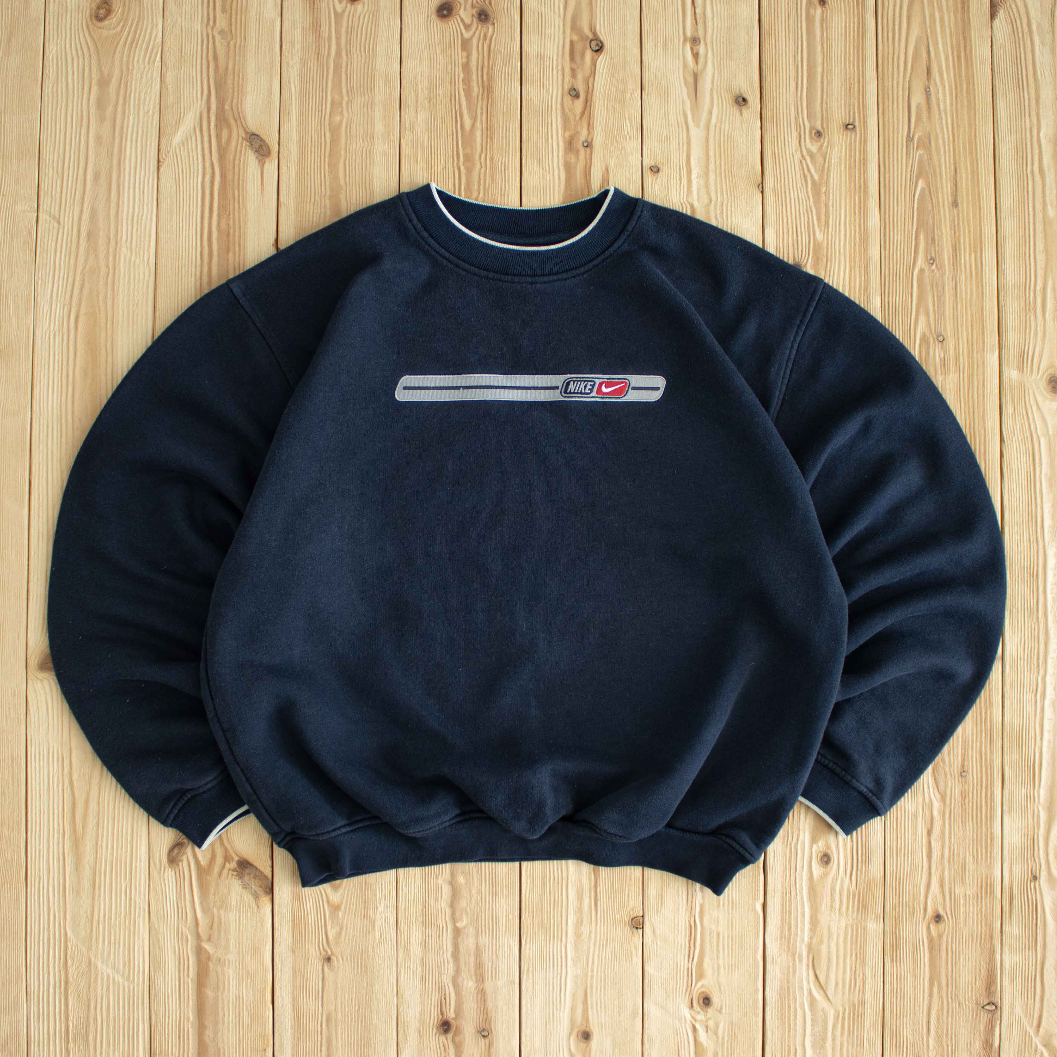 (M) Nike Mini Swoosh Vintage Embroidered Sweatshirt Blue