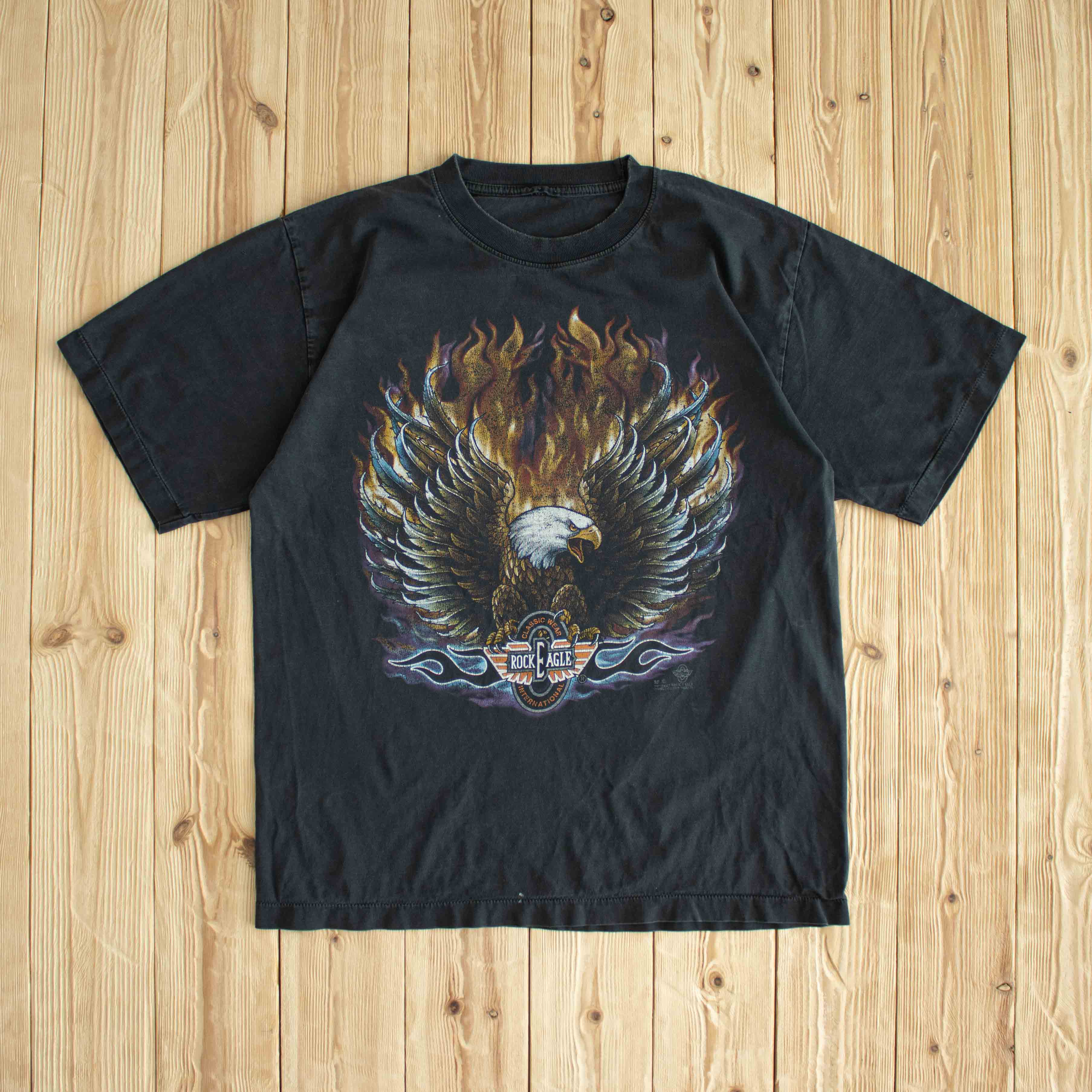 (M) Rock Eagle Vintage T-Shirt Black