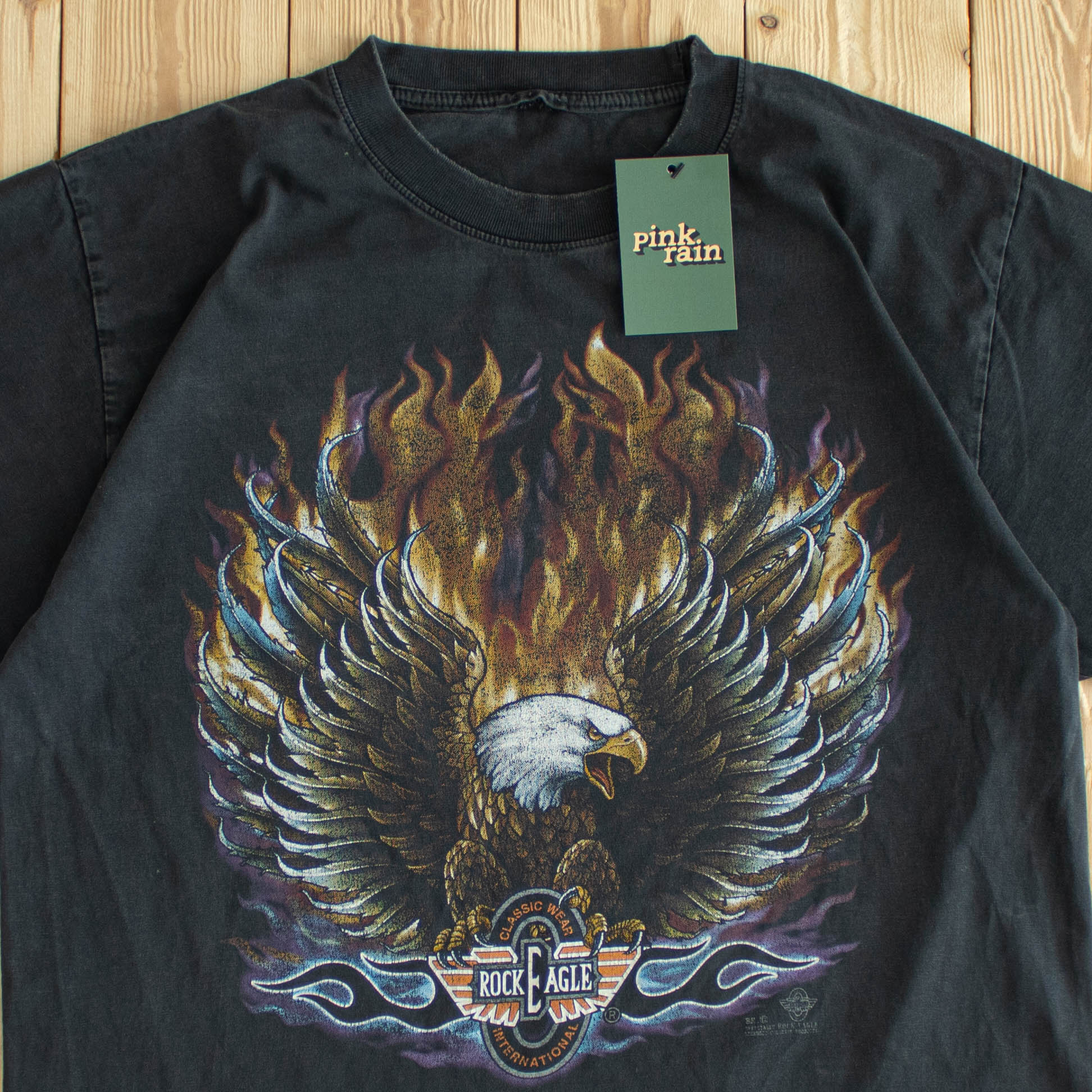 (M) Rock Eagle Vintage T-Shirt Black