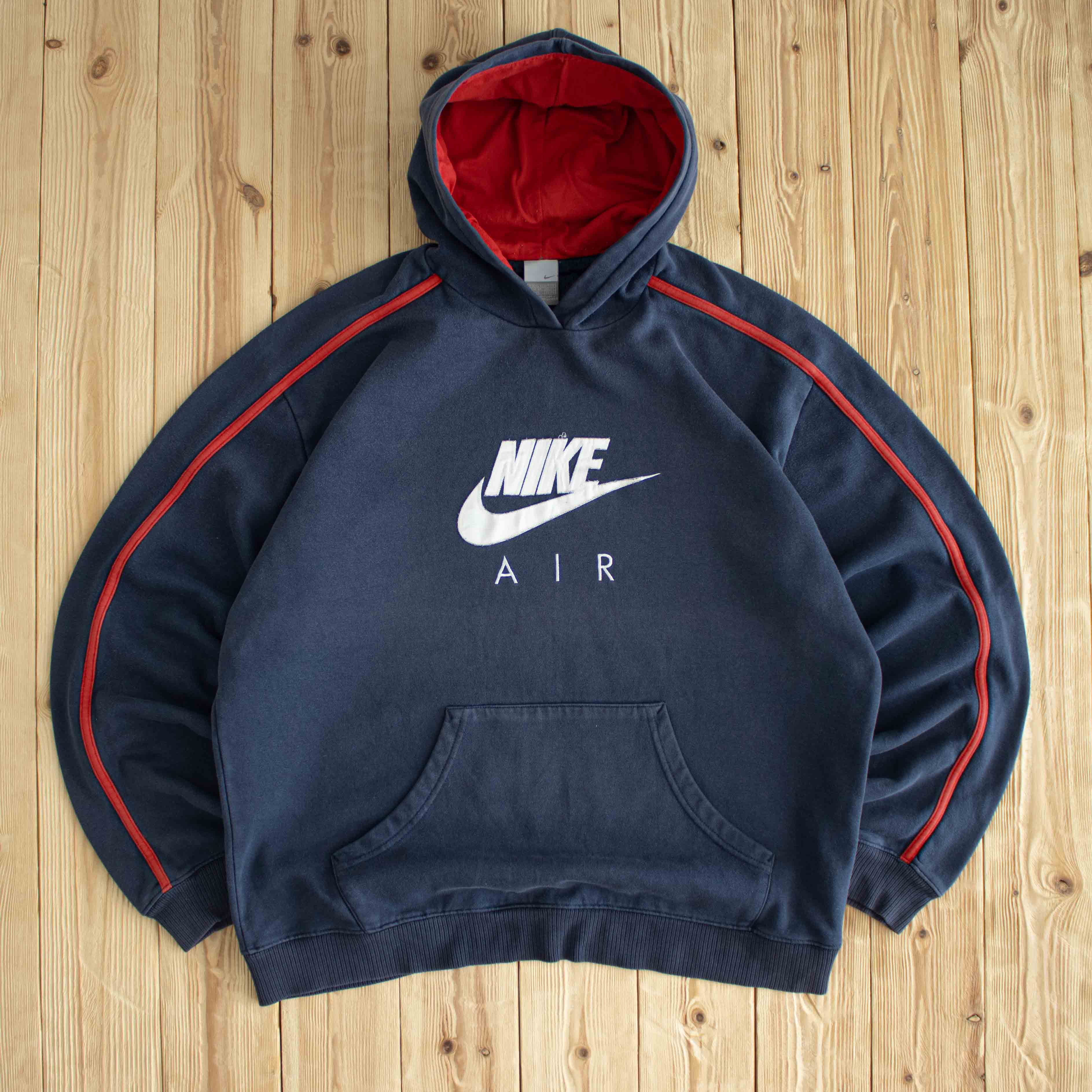 (XL) Nike Air Vintage Embroidered Hoodie Blue