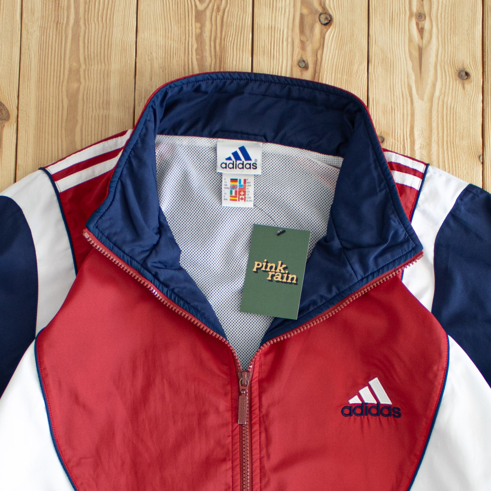 (XL) Adidas Vintage Embroidered Jacket Blue