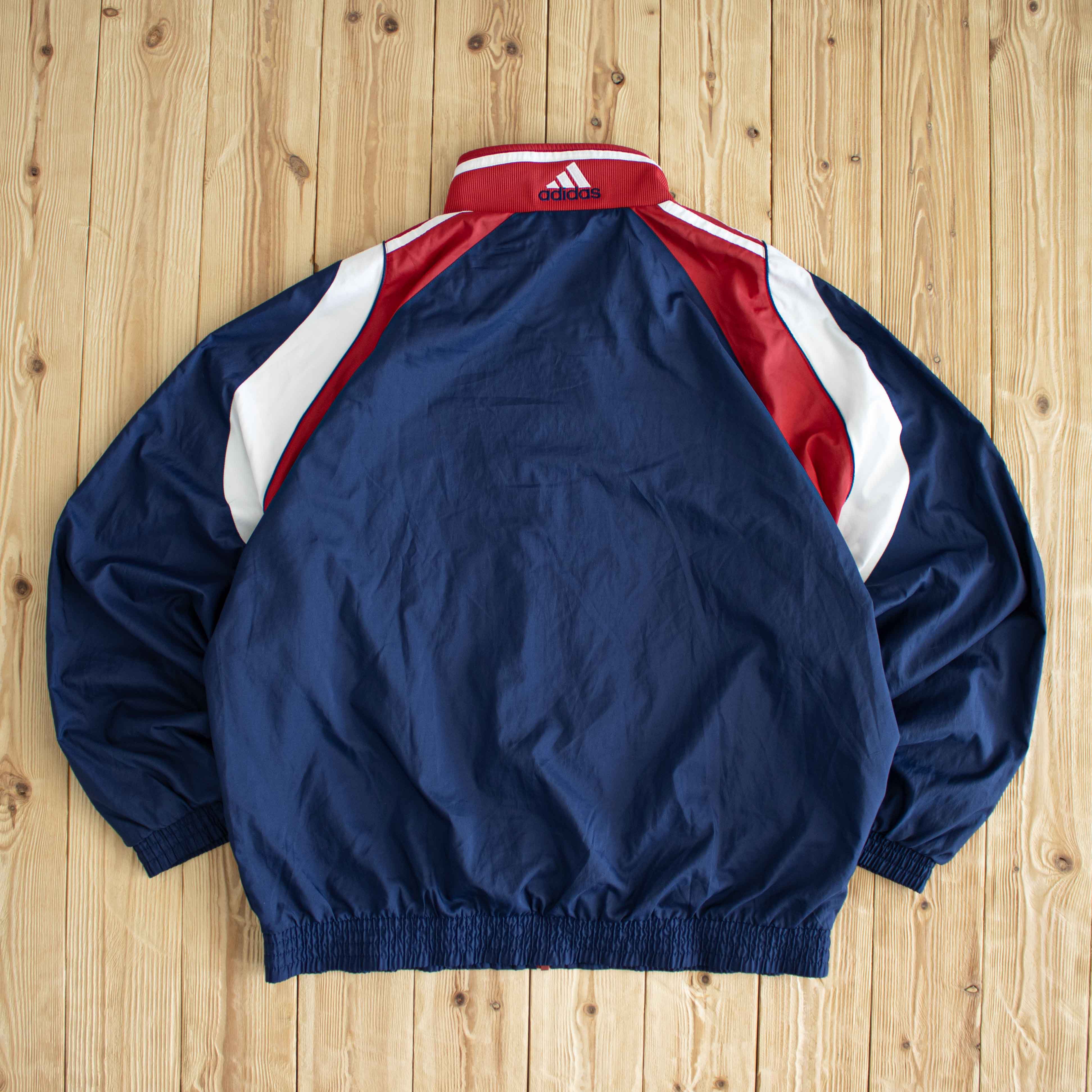 (XL) Adidas Vintage Embroidered Jacket Blue