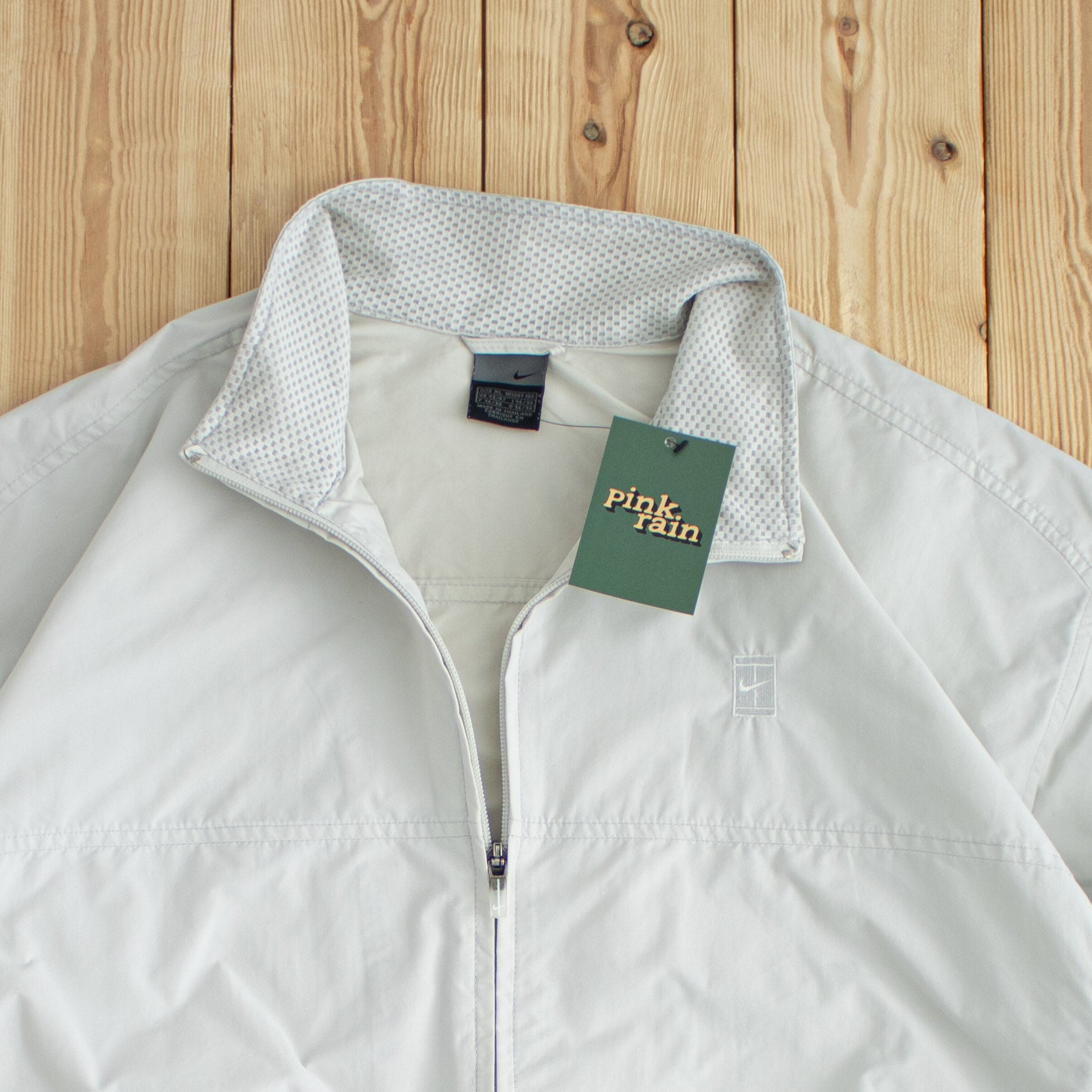 (XL) Nike Mini Swoosh Vintage Embroidered Light Jacket Gray