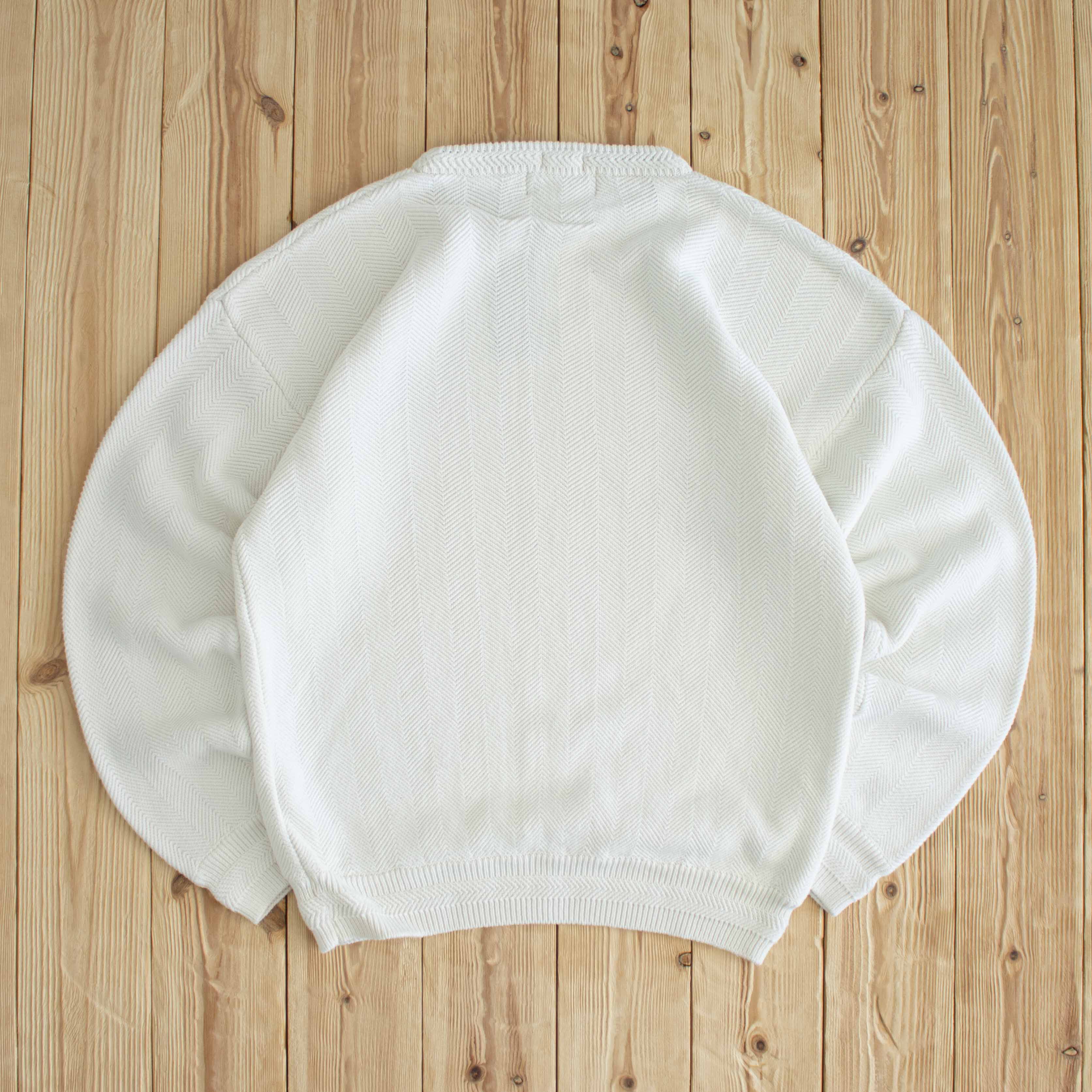 (M) Chaps Ralph Lauren Vintage Embroidered Sweatshirt White