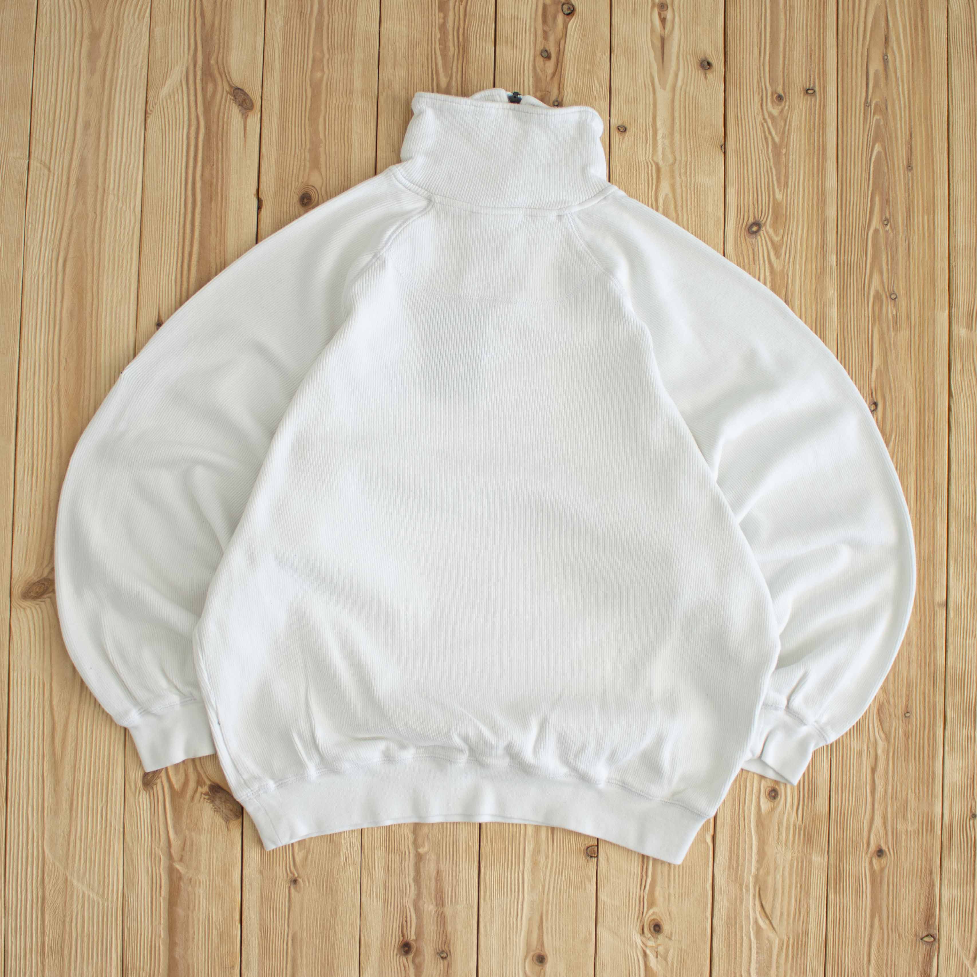 (M) Adidas Vintage Embroidered Quarter-Zip White