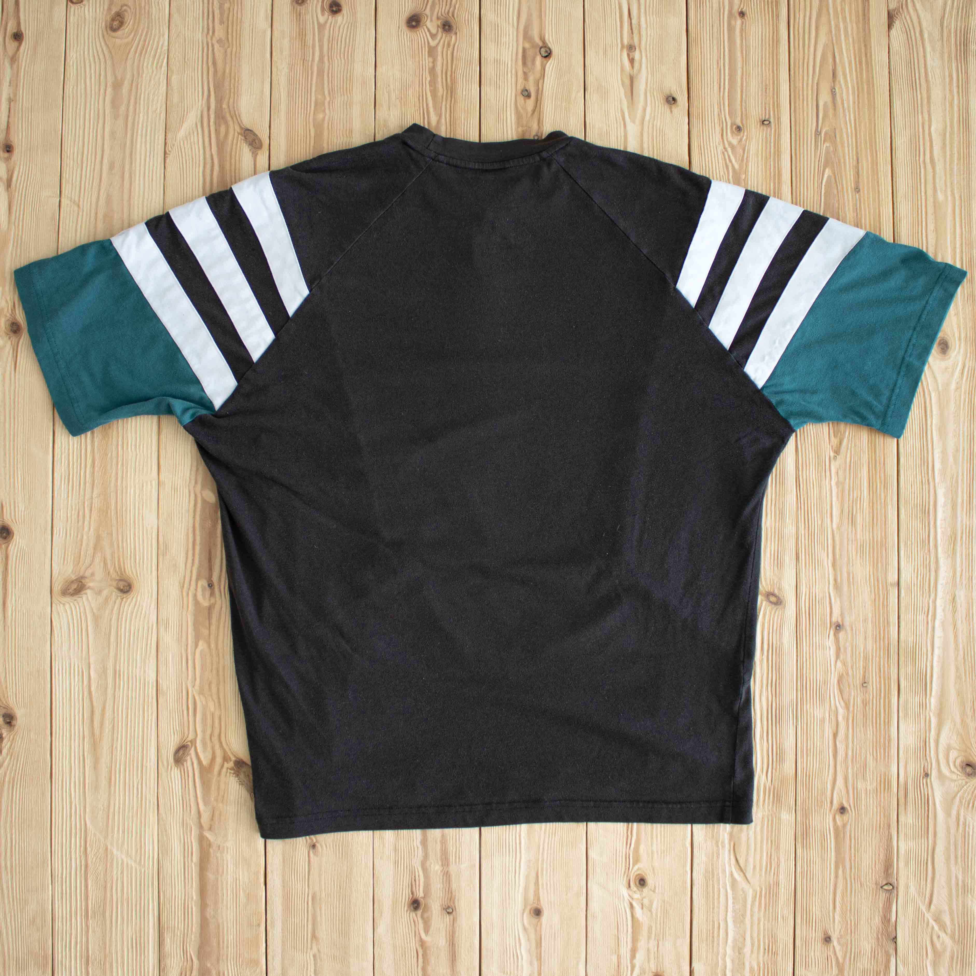 (L) Adidas Vintage Side Stripe Embroidered T-Shirt Black