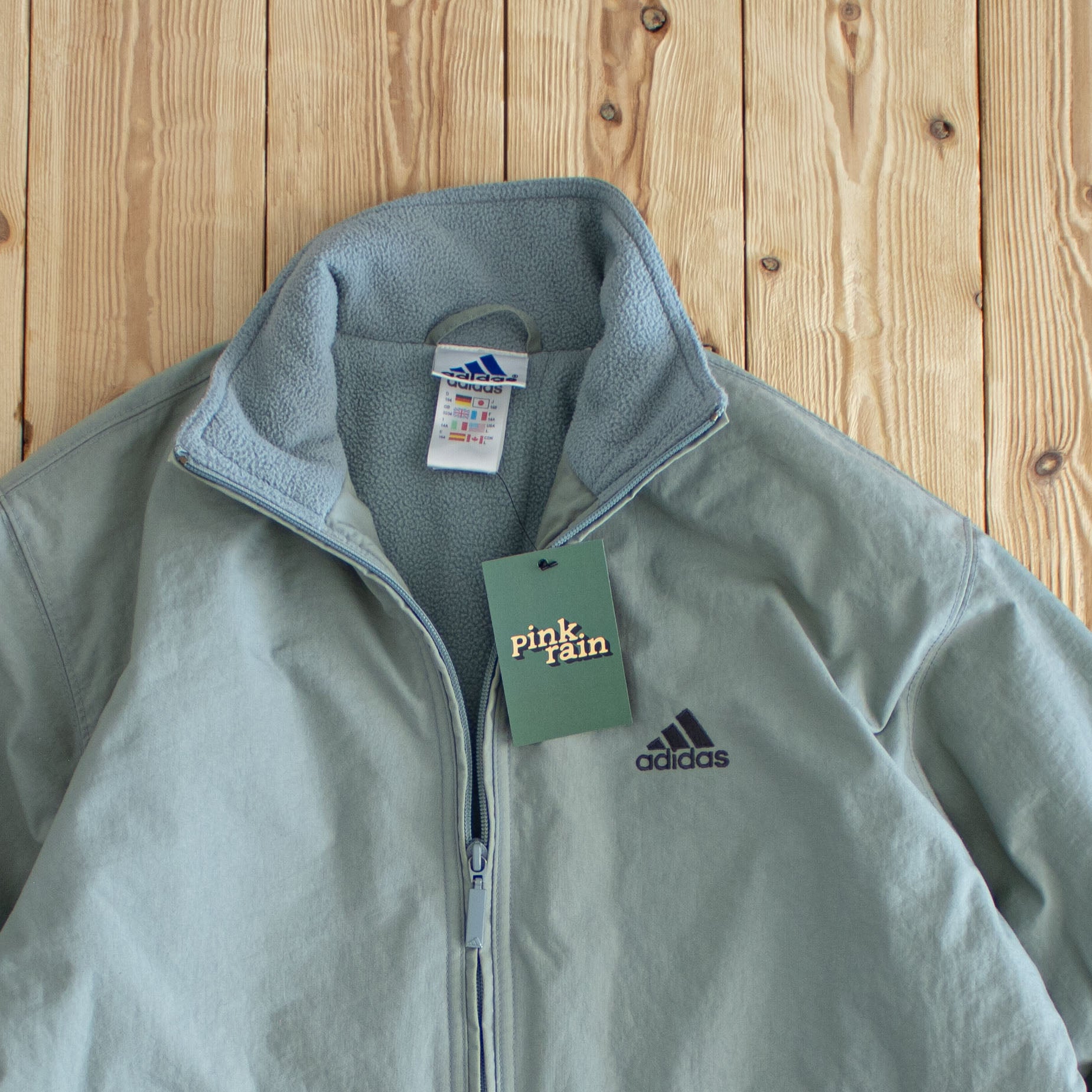 (S/M) Adidas Vintage Embroidered Jacket Blue Green