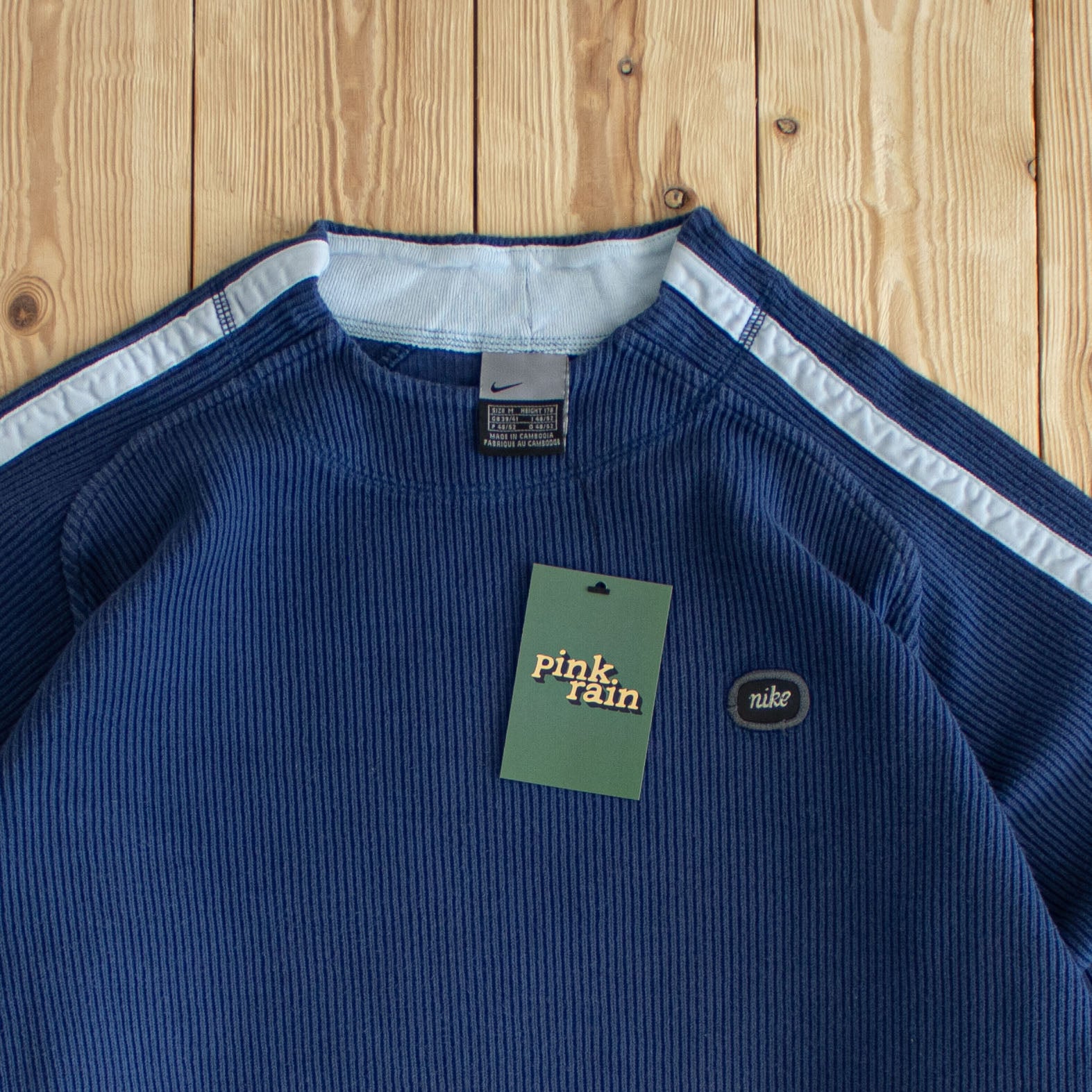 (S/M) Nike Vintage Waffle Embroidered Sweatshirt Blue