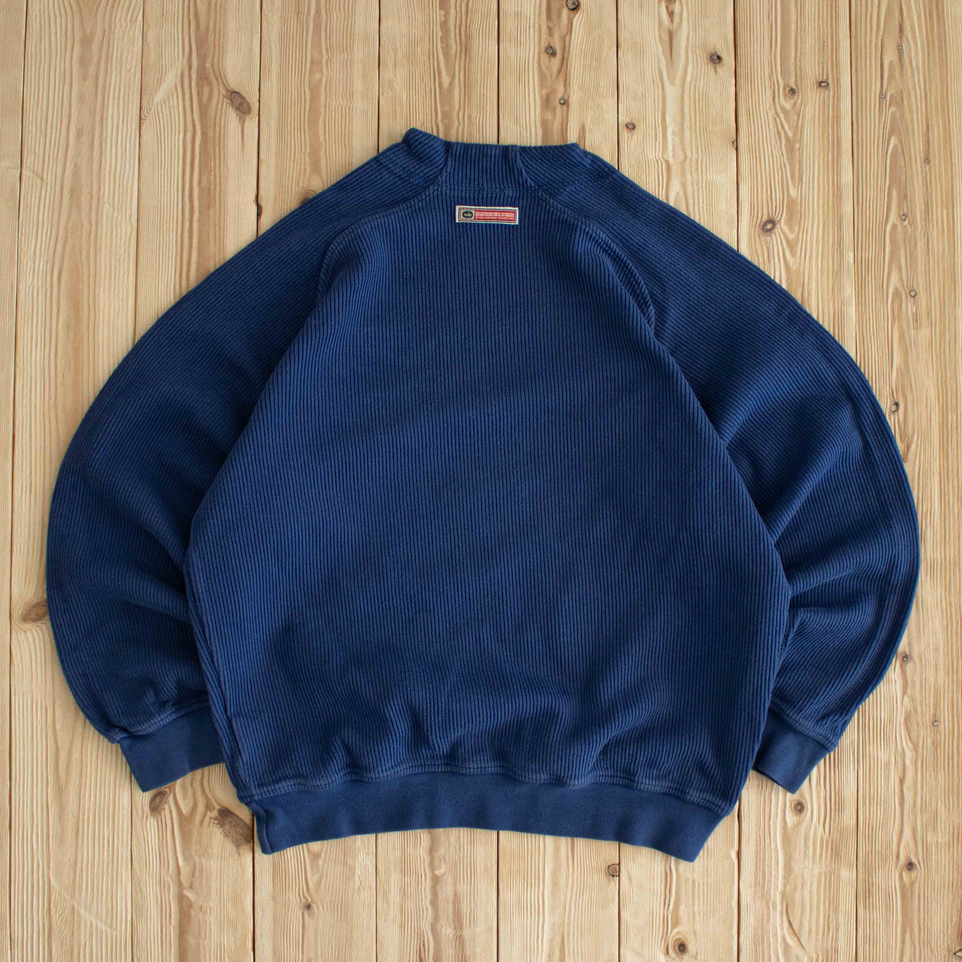 (S/M) Nike Vintage Waffle Embroidered Sweatshirt Blue