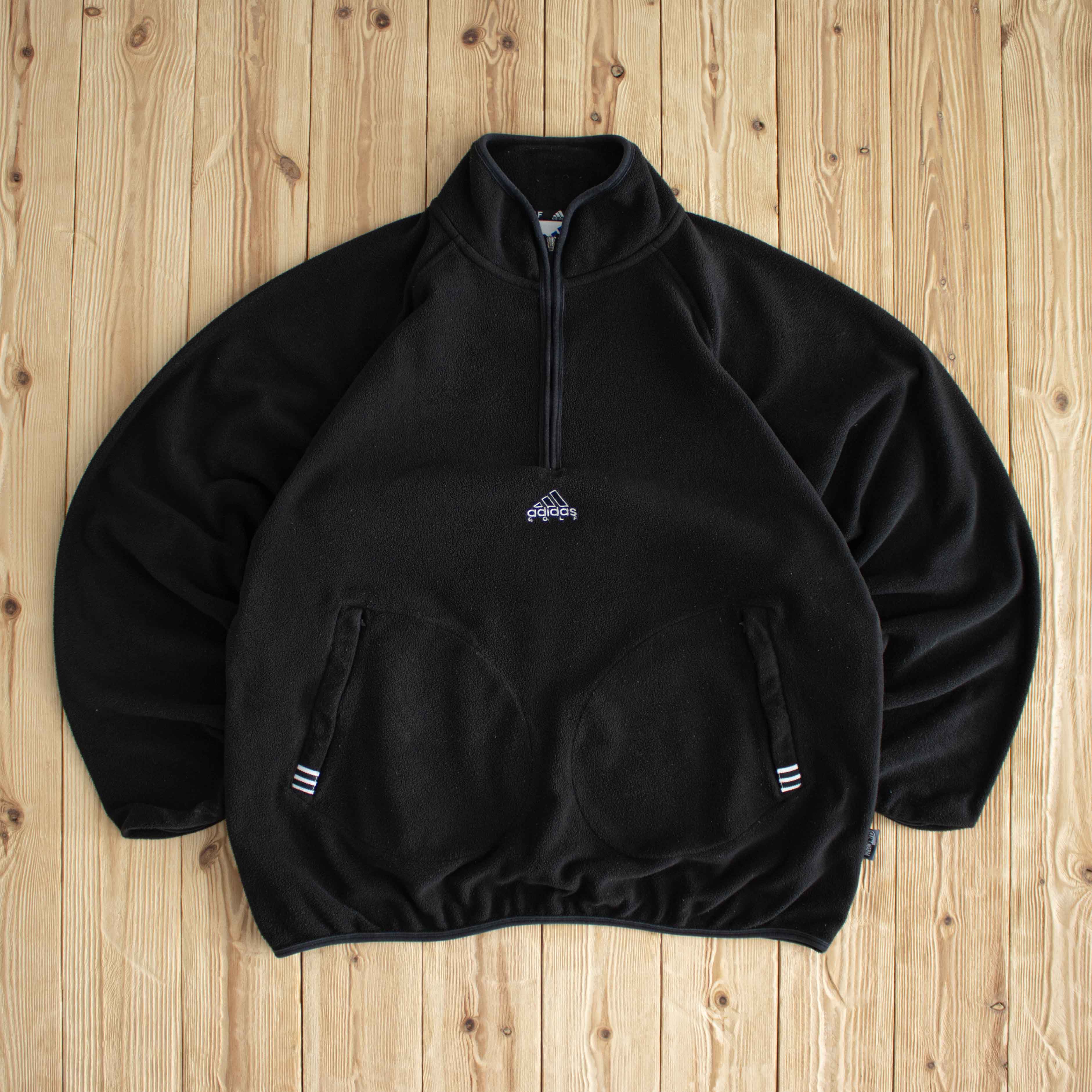(XL) Adidas Golf Vintage Embroidered Fleece Quarter-Zip Black