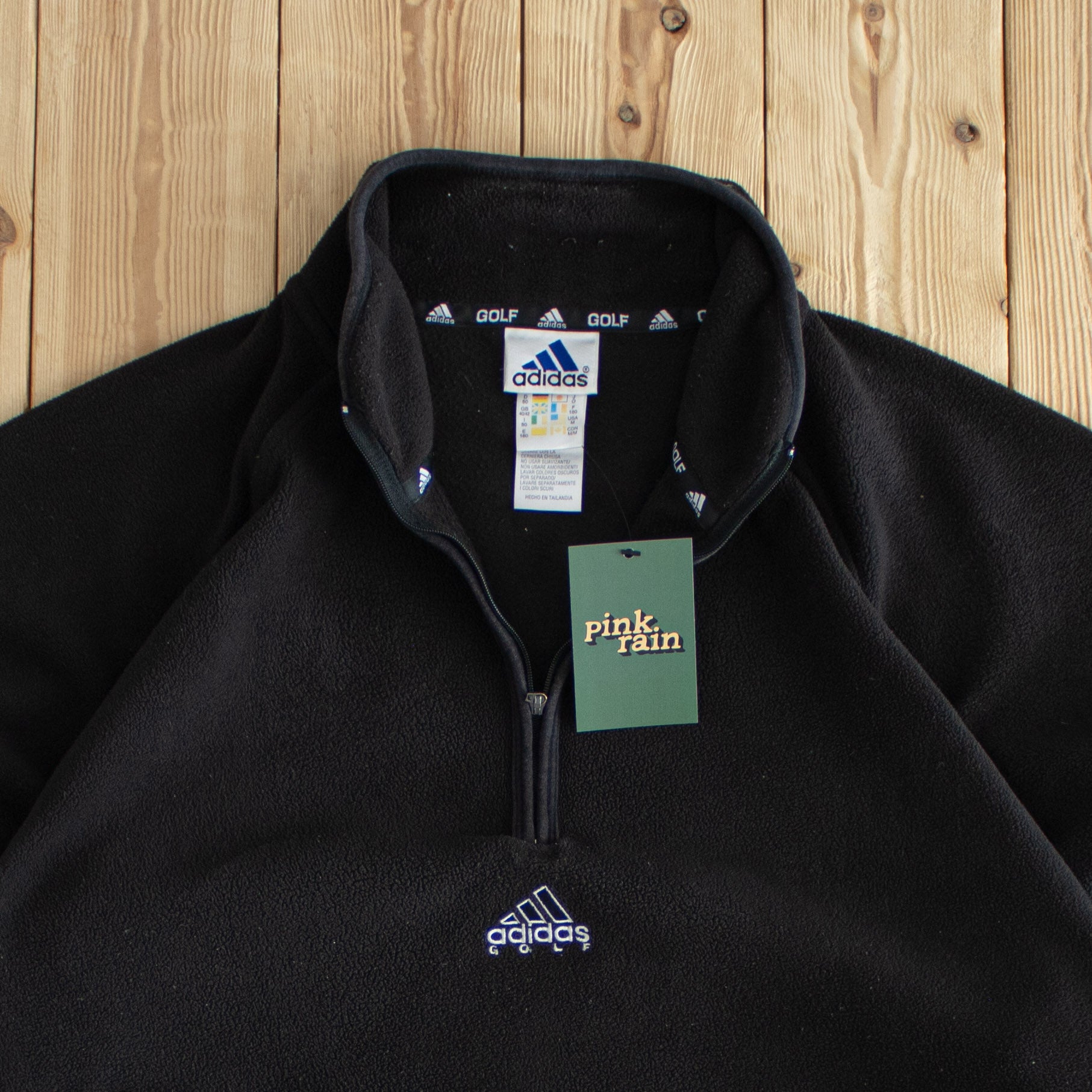 (XL) Adidas Golf Vintage Embroidered Fleece Quarter-Zip Black
