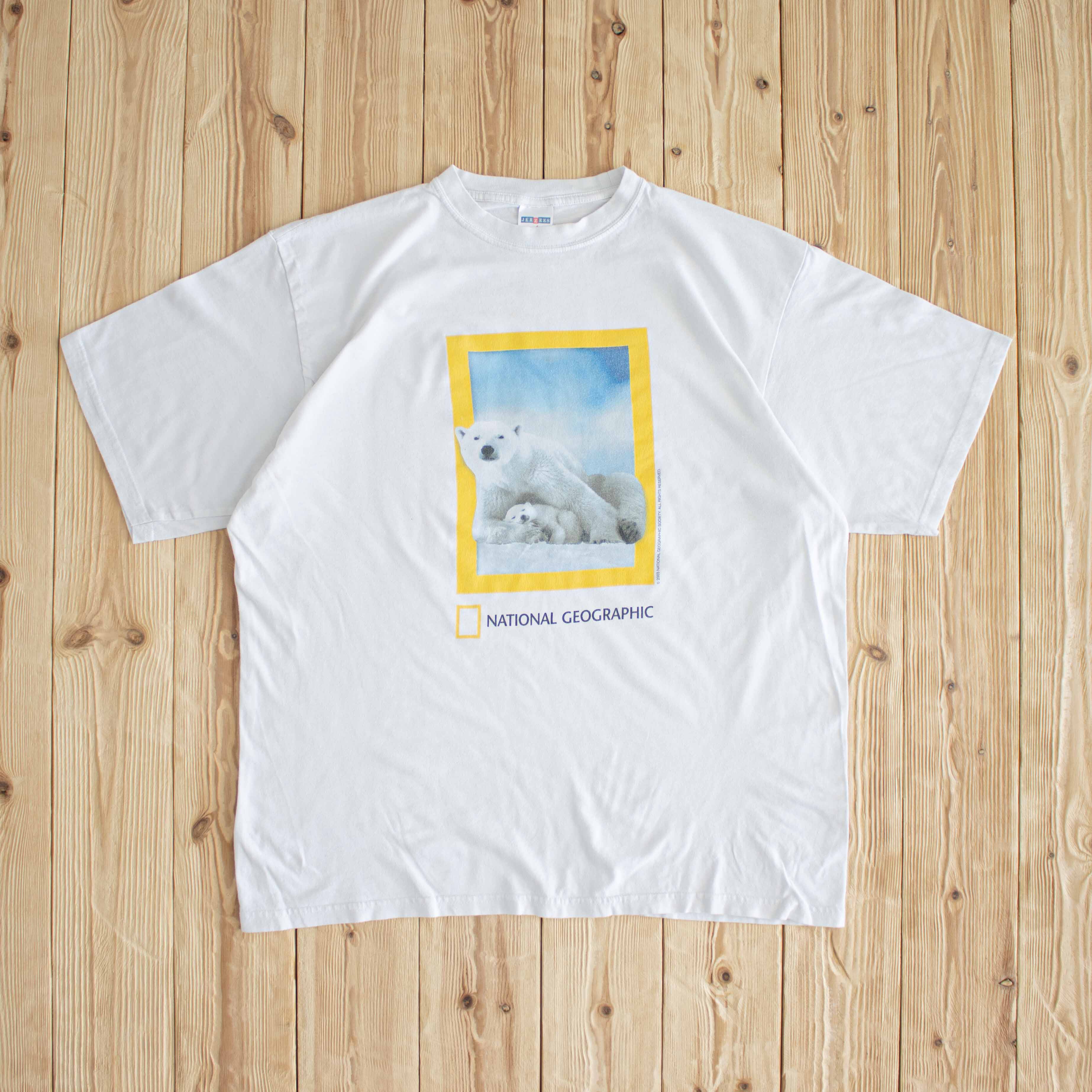 (M/L) 2003 National Geographic Vintage T-Shirt White