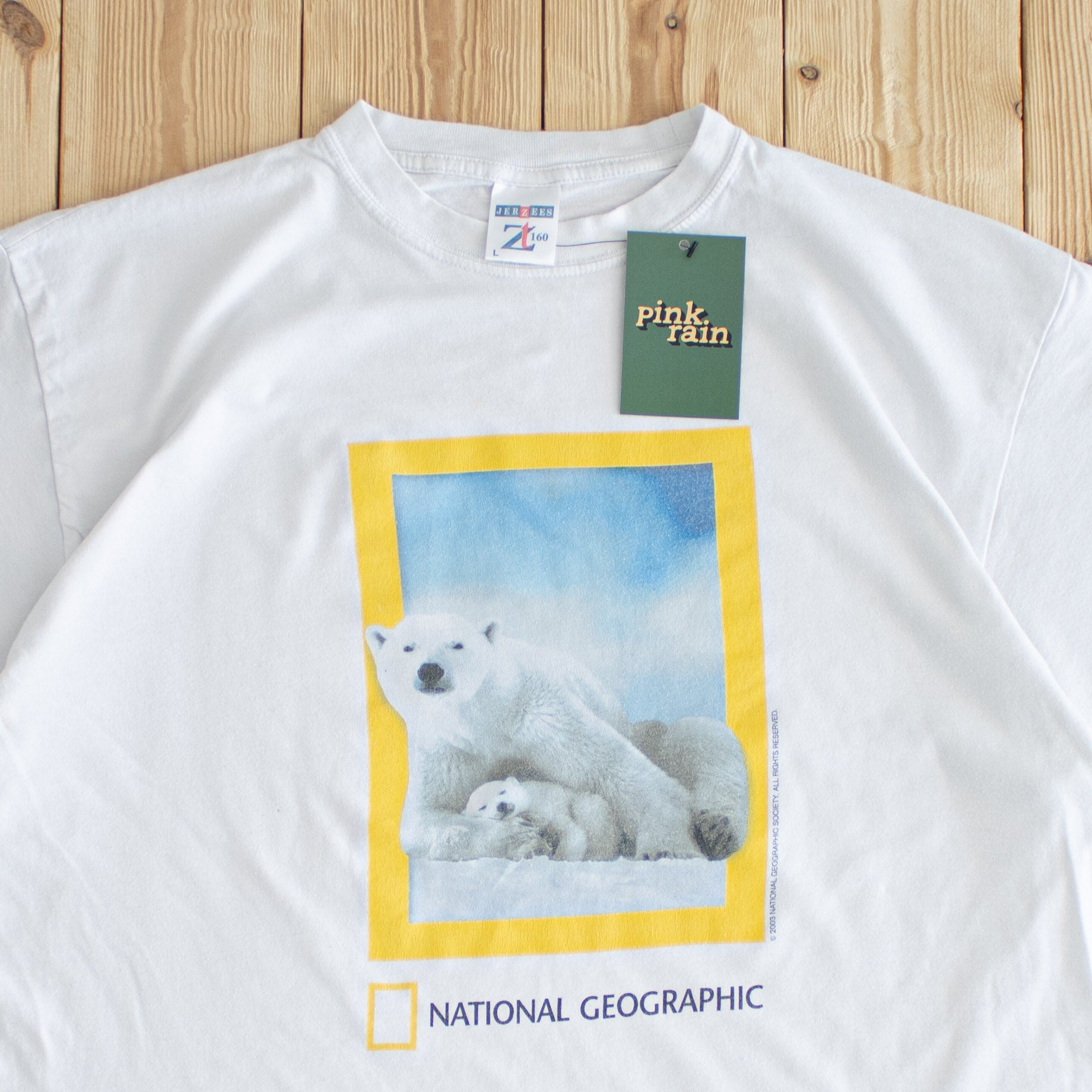 (M/L) 2003 National Geographic Vintage T-Shirt White