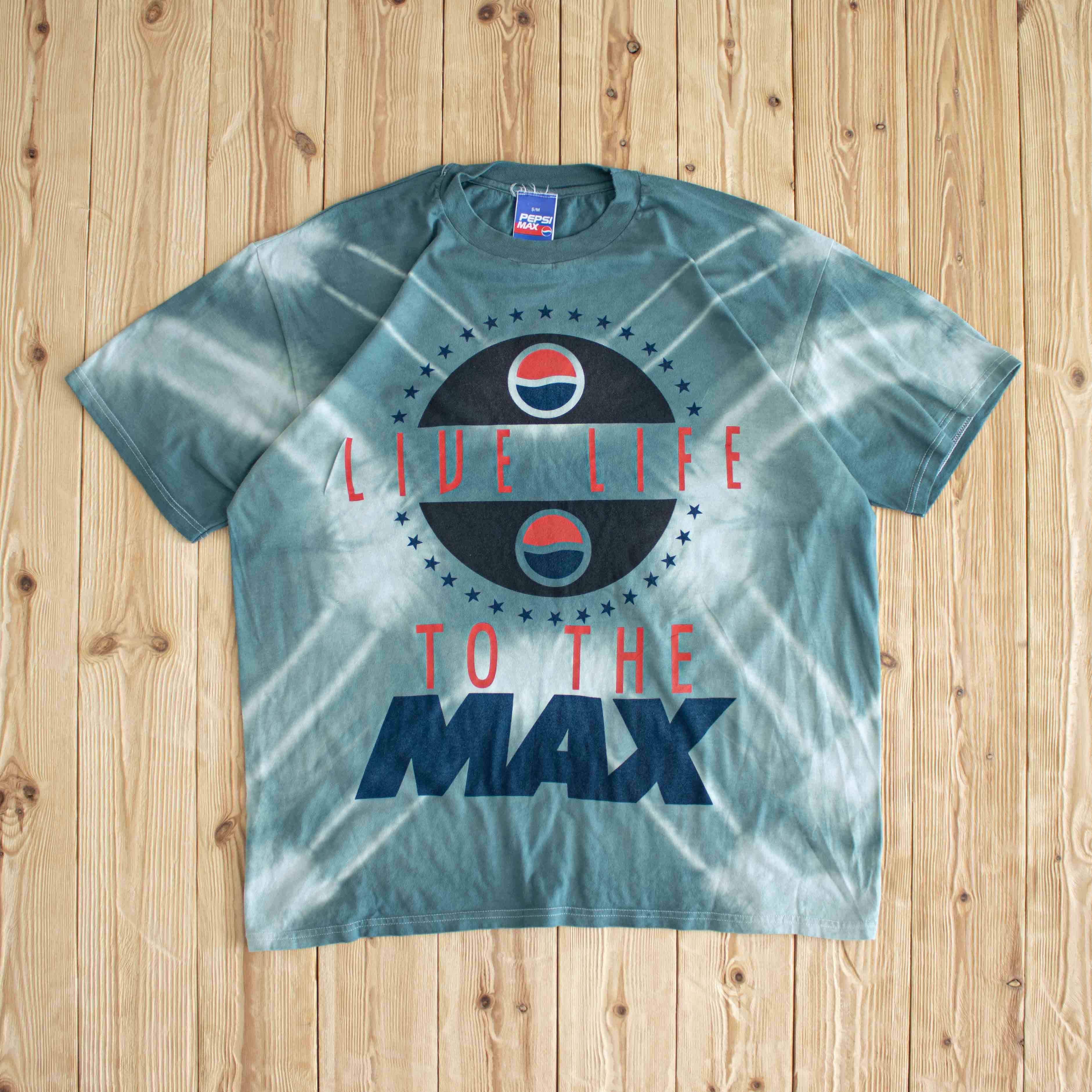 (L) Pepsi 'Live Life To The Max' Vintage T-Shirt Green